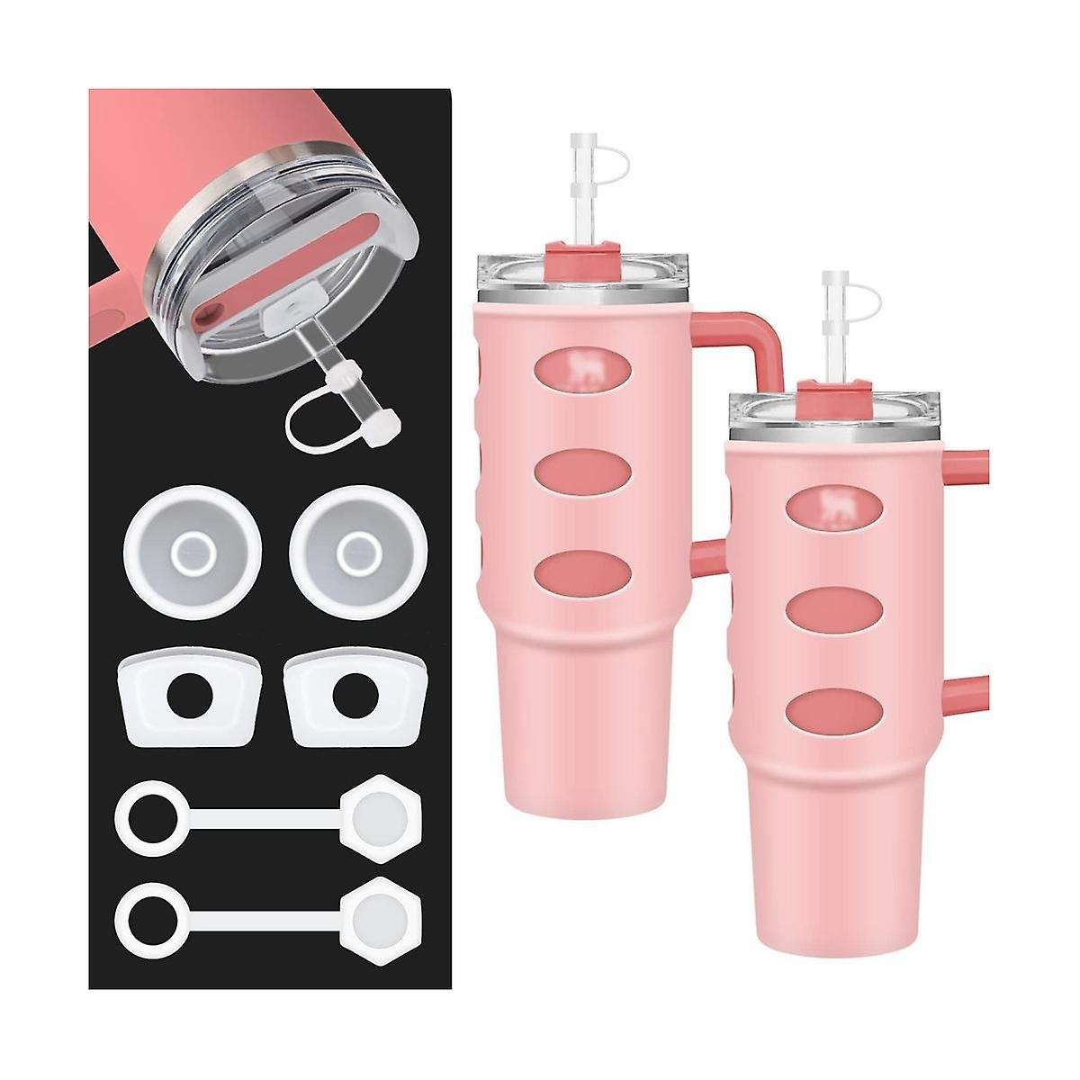 18Pcs Silicone Spill Stopper Set Straw Cover Spill Stopper for Quencher H2.0 Flowstate Tumbler 40Oz