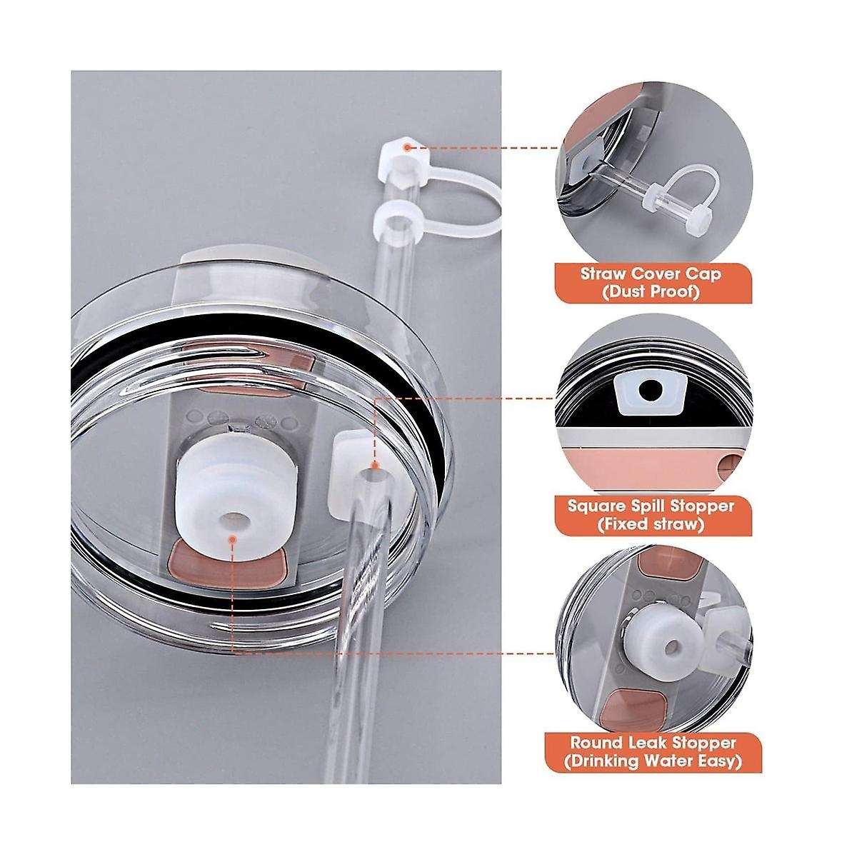 18Pcs Silicone Spill Stopper Set Straw Cover Spill Stopper for Quencher H2.0 Flowstate Tumbler 40Oz