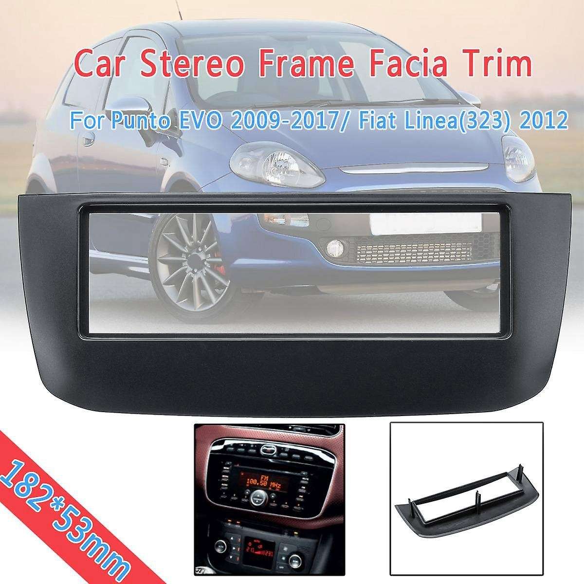 1Din Car Stereo Radio Frame Panel Trim for Facia Punto 2009-2017/ (323) 2012 182x53MM