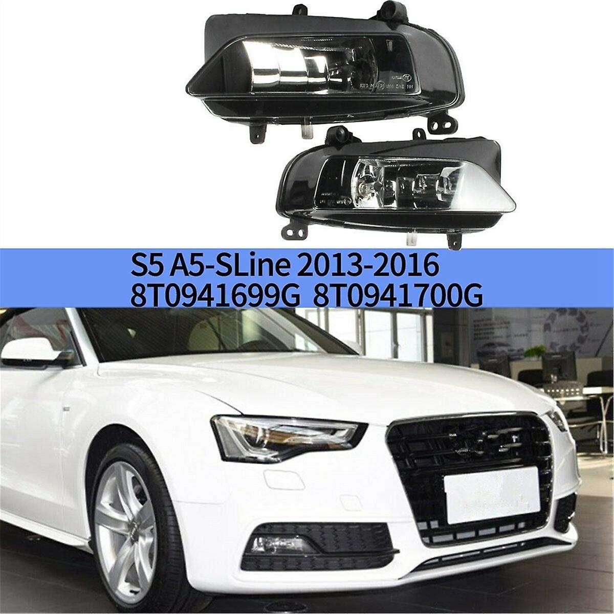1pair Front Bumper Lower Fog Light Lamp Halogen with Bulds for S5 A5 2013-2016 8t0941699g 8t0941700