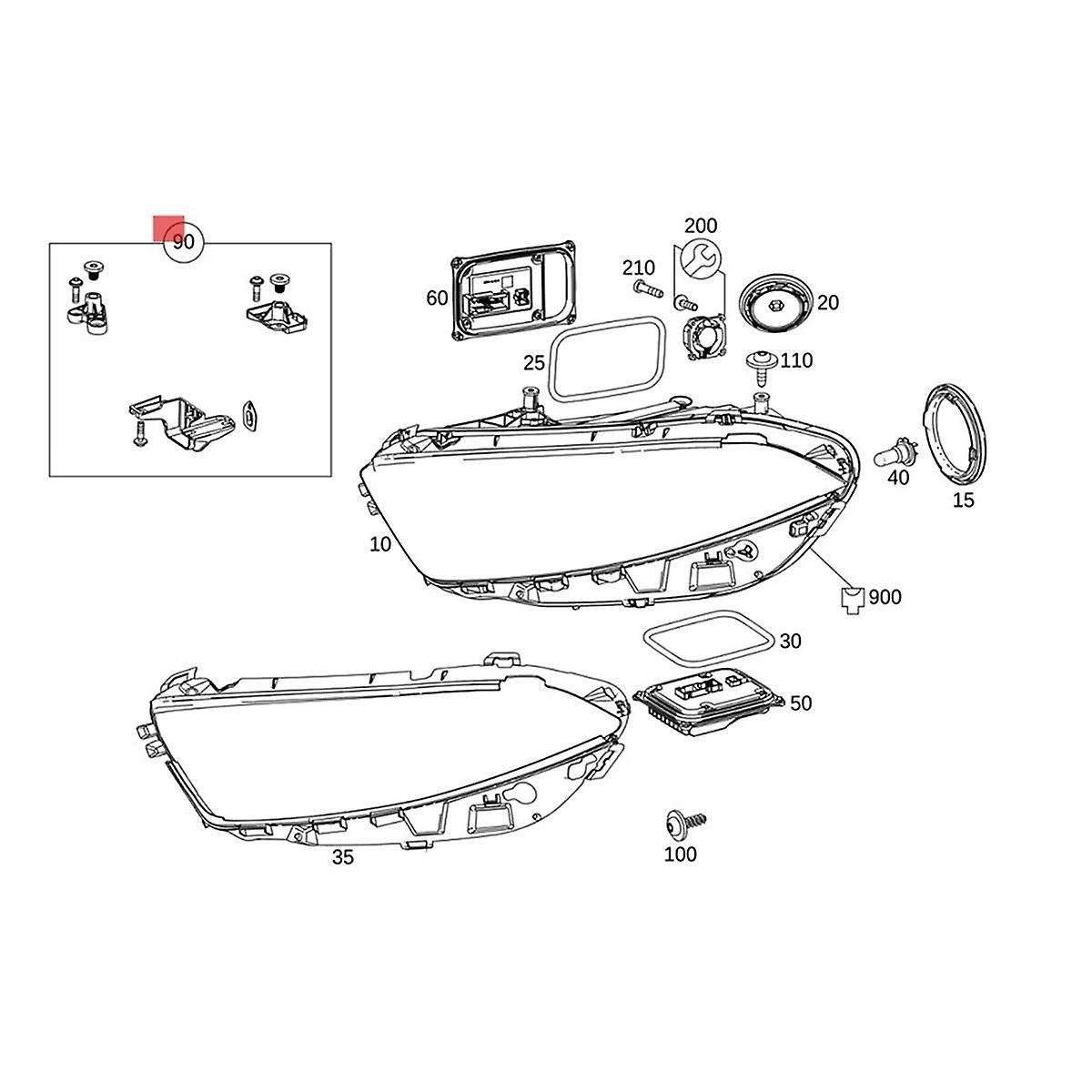 1Pair Headlight Repair Bracket Kits for A CLA Class W177 W118 2018-2022 A1778201701 A1778201801 Fixe