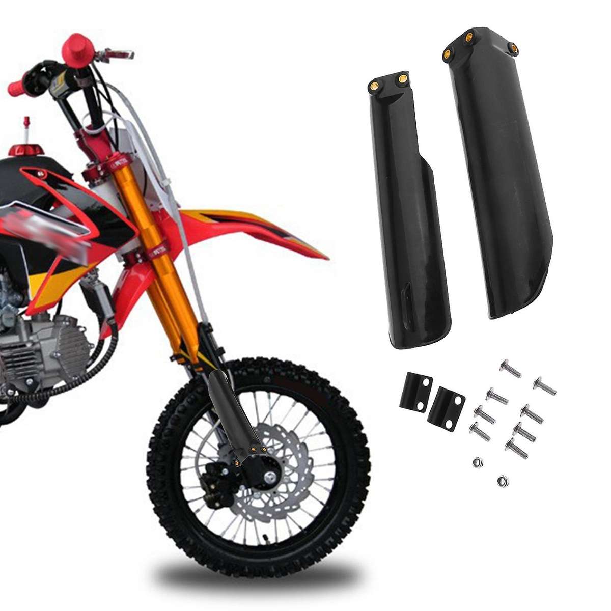1Pair Motorcycle Front Fork Absorber Protector Covers Plastic Guards for 110Cc 125Cc 140Cc 150C 160C