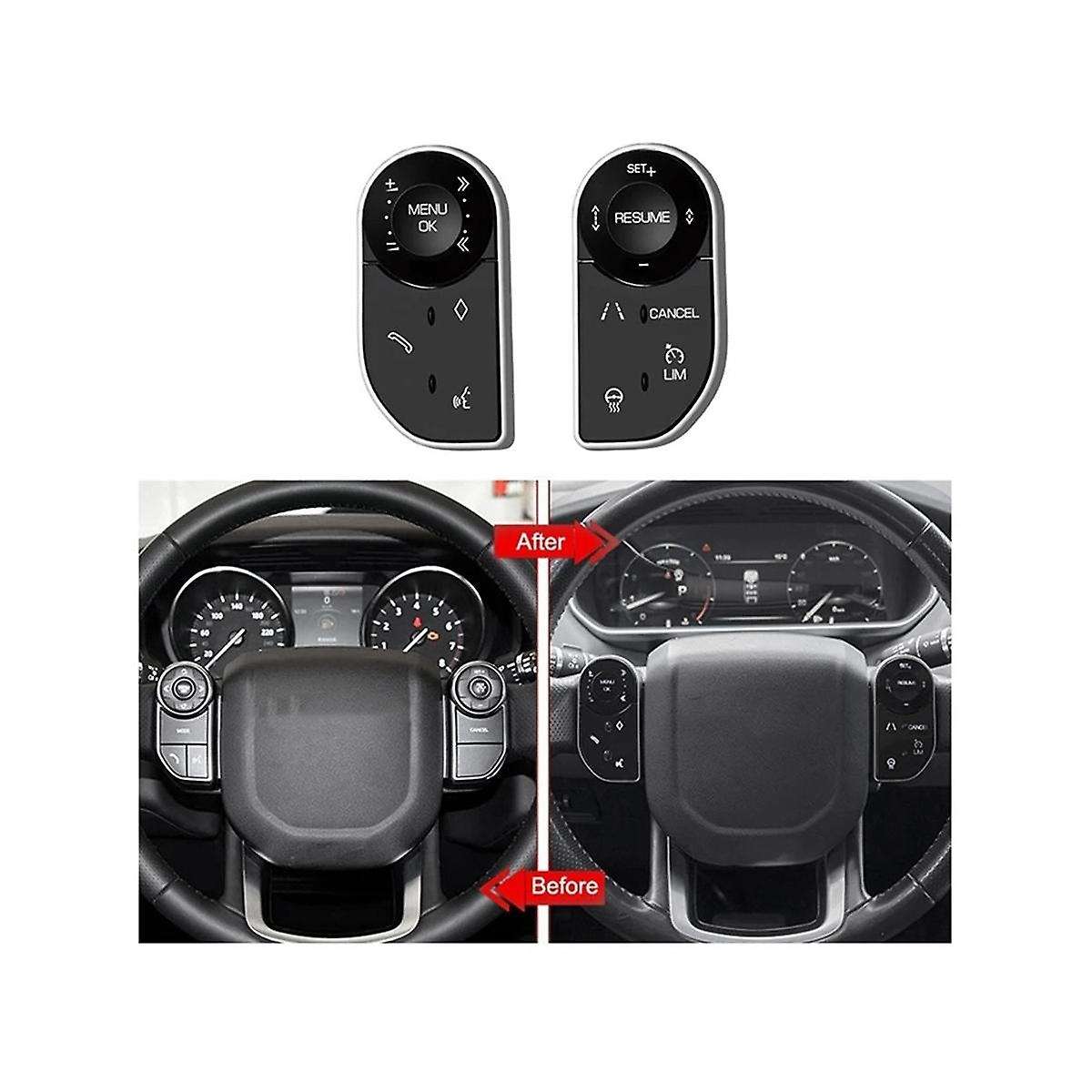 1pair Multifunction Steering Wheel Switch Touch Control Buttons for Range Sport L494 L405 5 Lr5