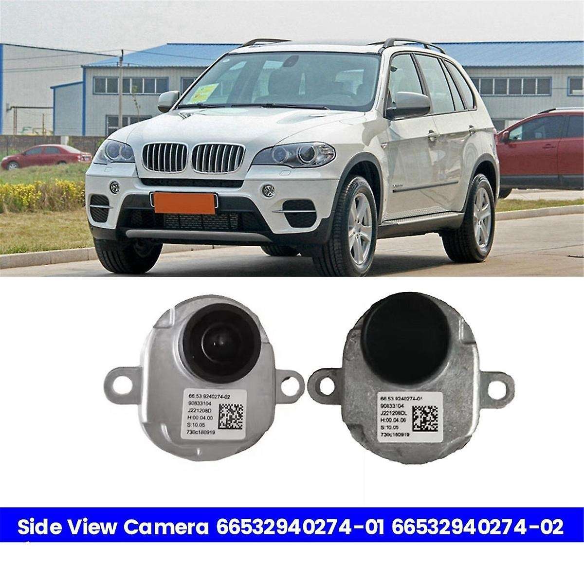 1Pair Side View Camera 66532940274-01 6653294027402 for 3/4/5/6/7/ X5 E70 X6 E71 2010-2019 Reverse