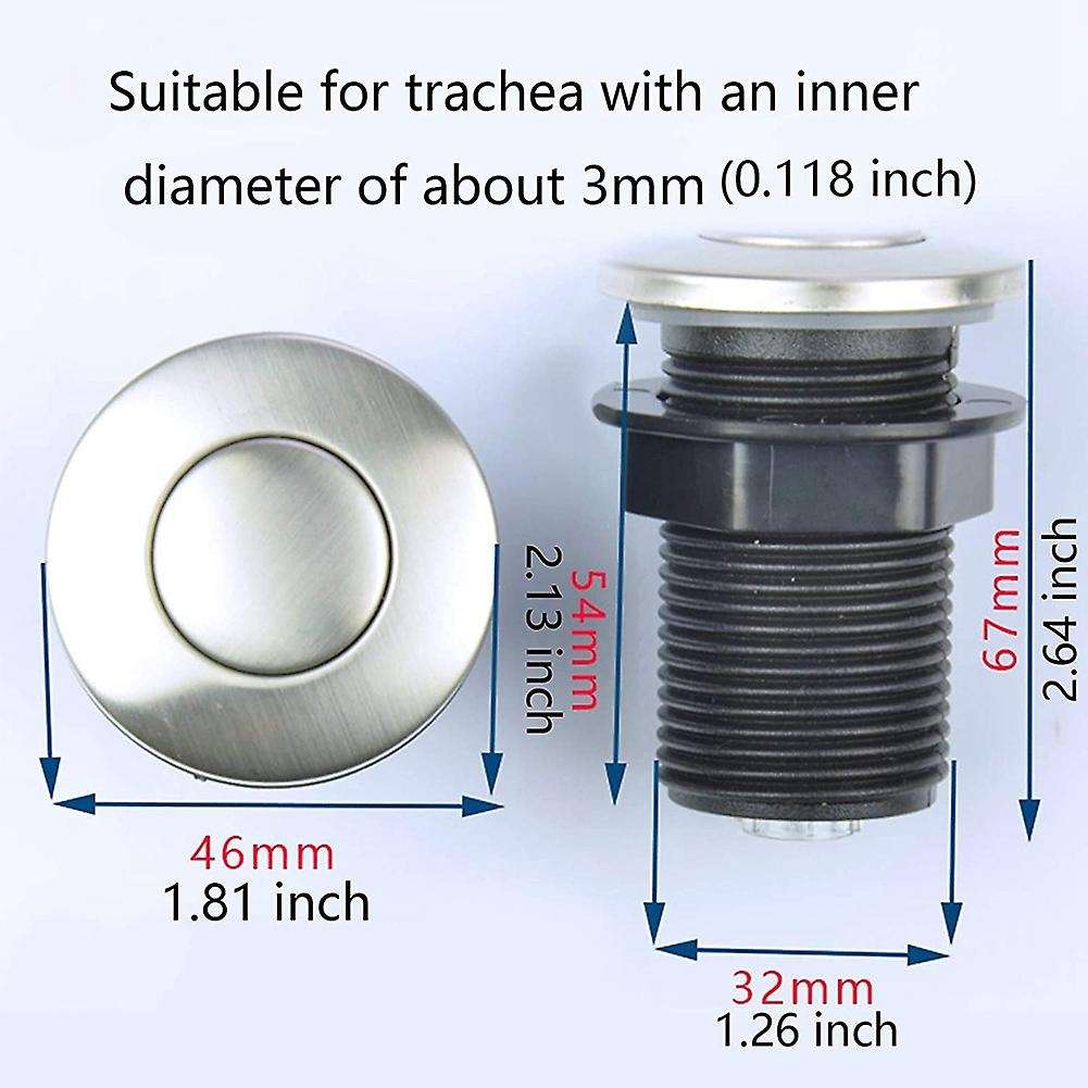 1Pcs 32mm / 1.26Inch Pool Pump Pneumatic Air Button Switch for Garbage Disposal Sink Top Air Actived