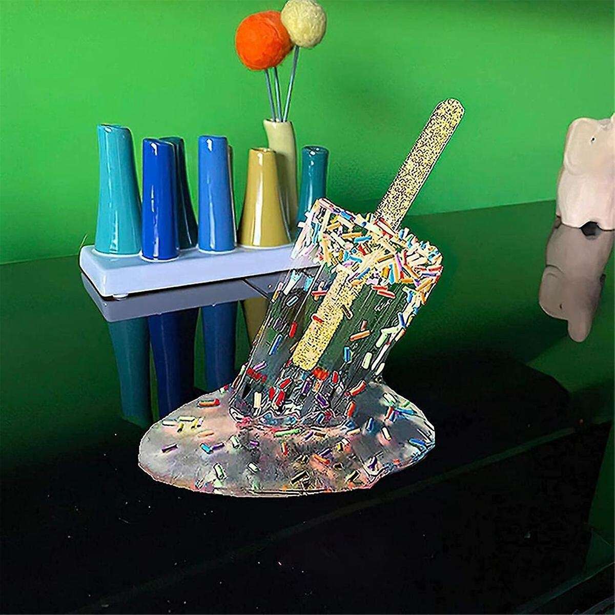 1PCS Popsicle Decoration, Melting Popsicle Ornaments Ice Cream Statues Summer Cool Popsicle Home Dec