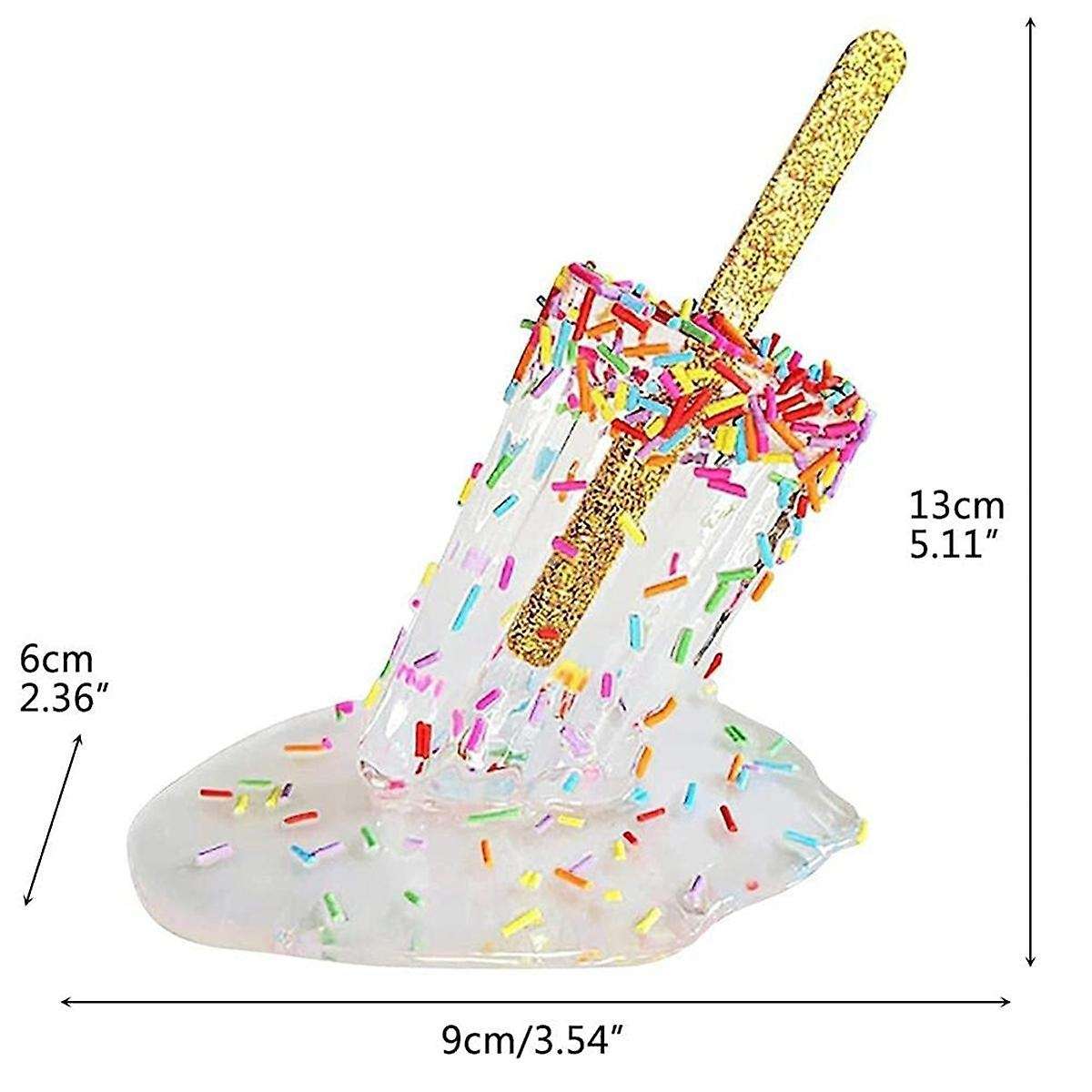1PCS Popsicle Decoration, Melting Popsicle Ornaments Ice Cream Statues Summer Cool Popsicle Home Dec