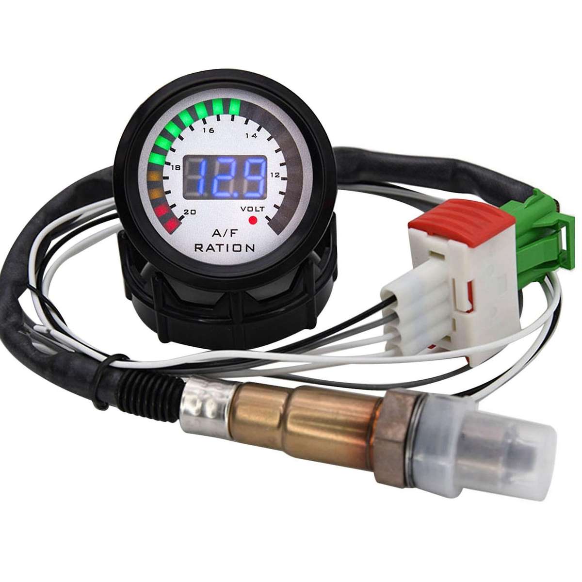 2 In 1 Air Fuel Gauge Voltmeter 12v 52mm Digital Car Afr Volt Meter Indicator Voltage Gauge with O2
