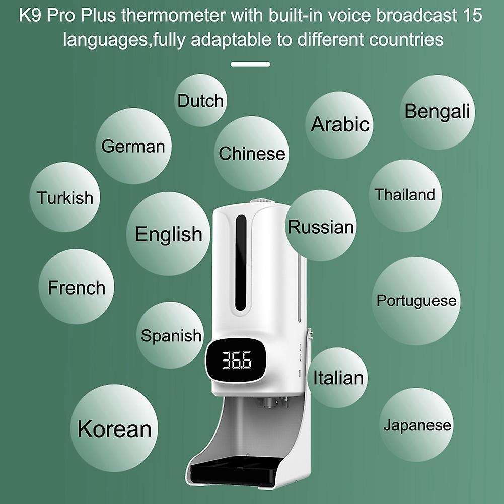 2 In 1 K9 Non-contact Digital Infrared Thermometer Hand Washing Soap Dispenser Machine Termometro 1