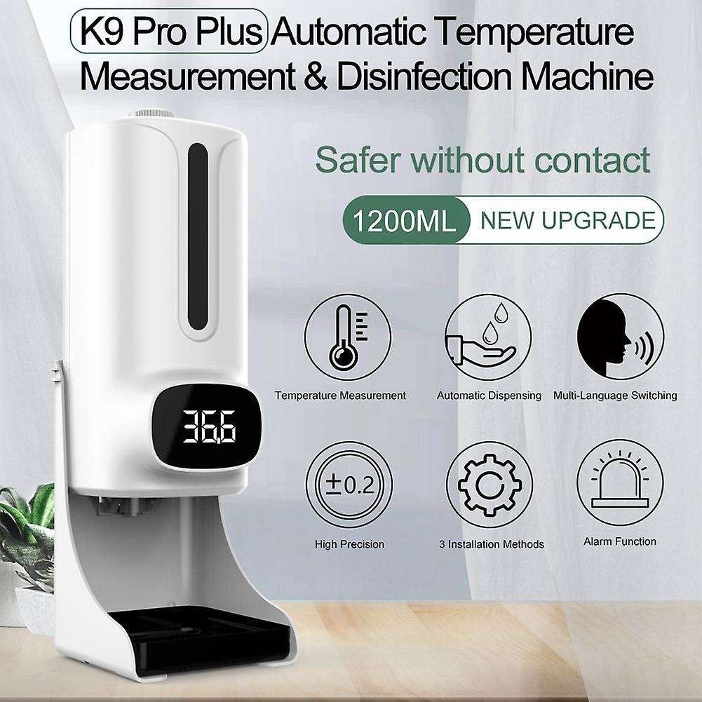 2 In 1 K9 Non-contact Digital Infrared Thermometer Hand Washing Soap Dispenser Machine Termometro 1
