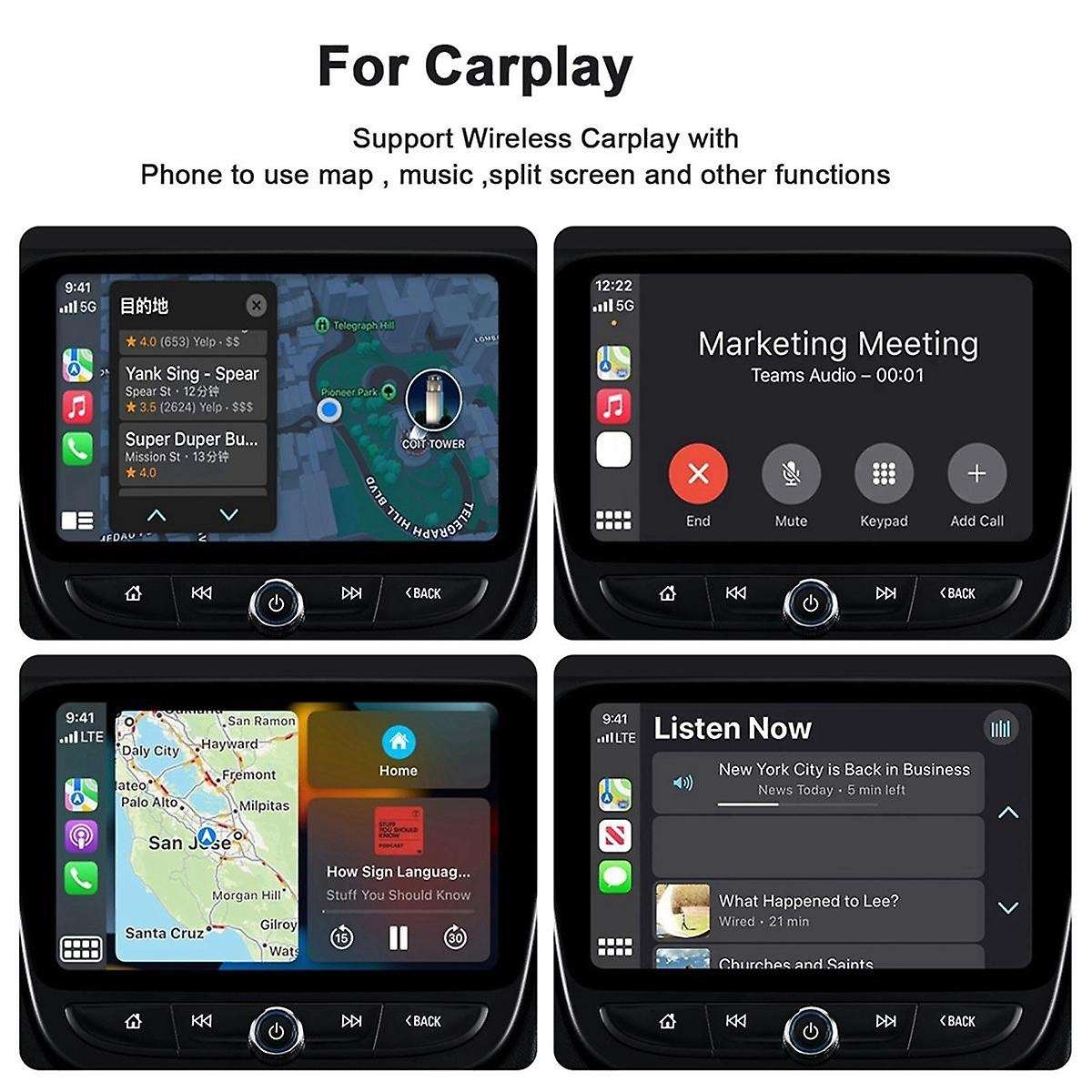 2 in 1 Wireless Carplay Auto Adapter, Fast Carplay Wireless Adapter Convert Wired to Wireless Carpla