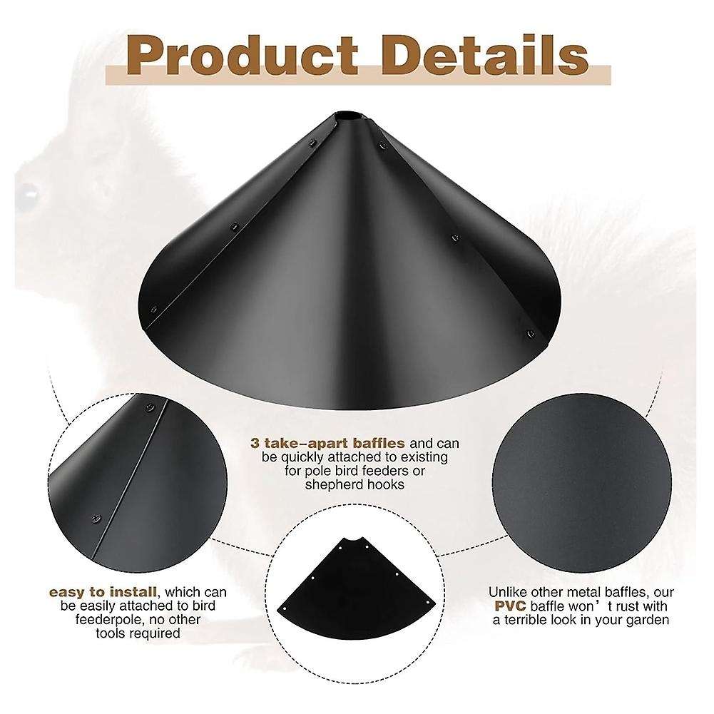 2 Pack 19 Inch Foldable Squirrel Baffle for Bird Feeder Pole, Squirrel Guards for Bird Feeders