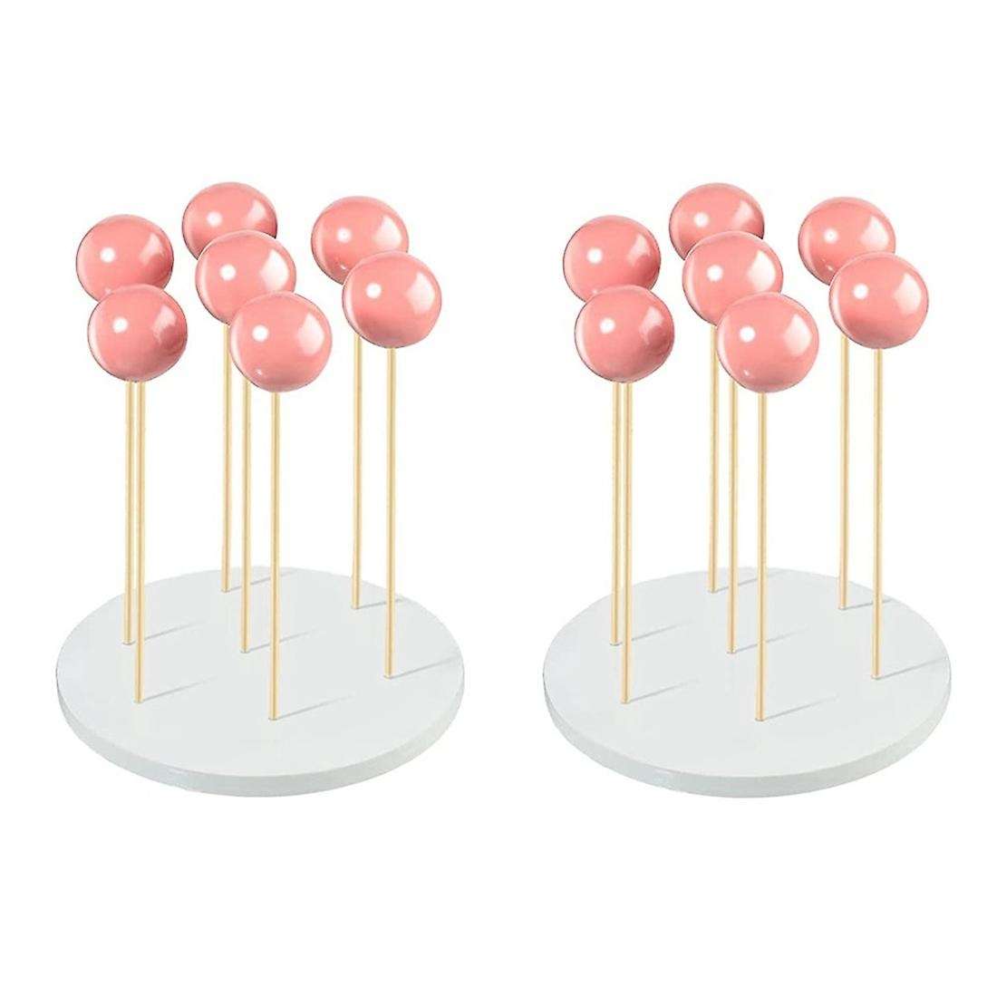 2 Pack Cake Stand - 7 Hole Lollipop Holder Display Round Or Sucker Stand for Wedding, Birthday Part