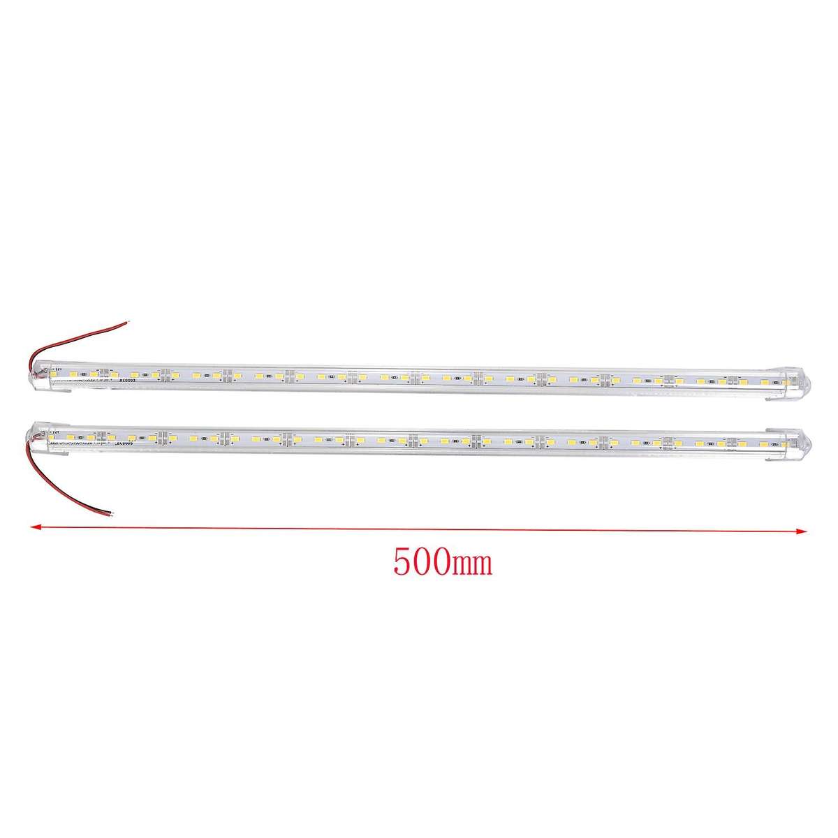 2 Pcs Aluminum Alloy Rigid Rod Light Waterproof 12v 50cm Warm White