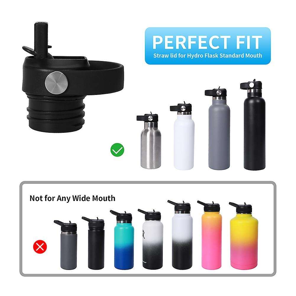 2 Pcs Flexible Handle Top Straw Lid for 18 21 24 ,for Simple Modern,and Most Water Bottles Cap Repl