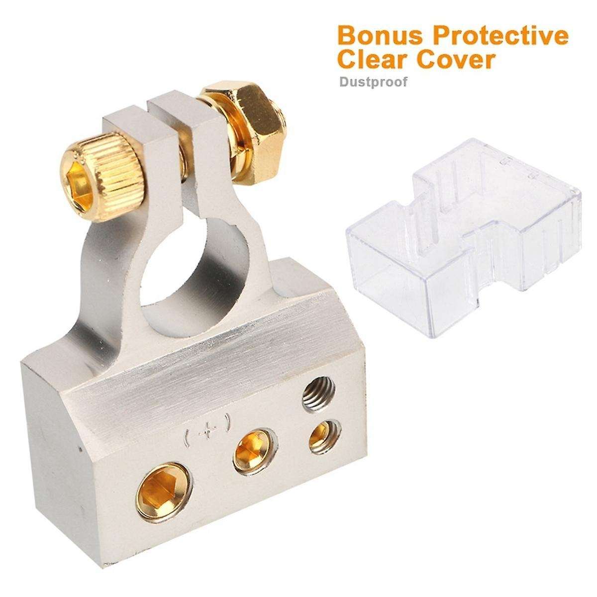 2 Pcs Positive Negative with 2 Covers Shims /2/4/8/10 Gauge Car Modified Battery Head Car Battery Te