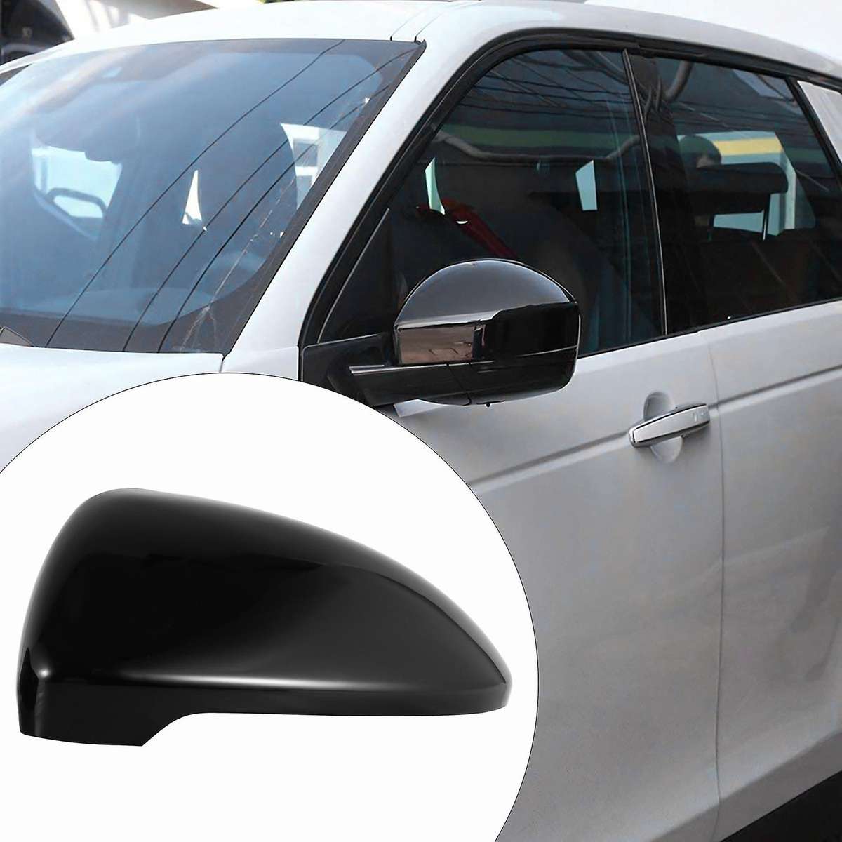 2 Pieces for Golf 7 Mk7 7.5 Gtd R for L E-golf Side Wing Mirror Cover Caps Bright Black Rearview Mi