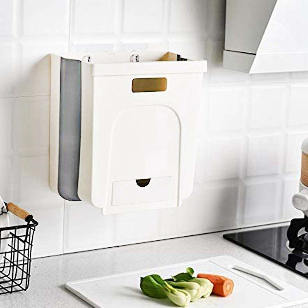 2.4 Gallon Under Cabinet Trash Can Pull Out 10L Hanging Under the Sink Trash Can Mini Small Collaps