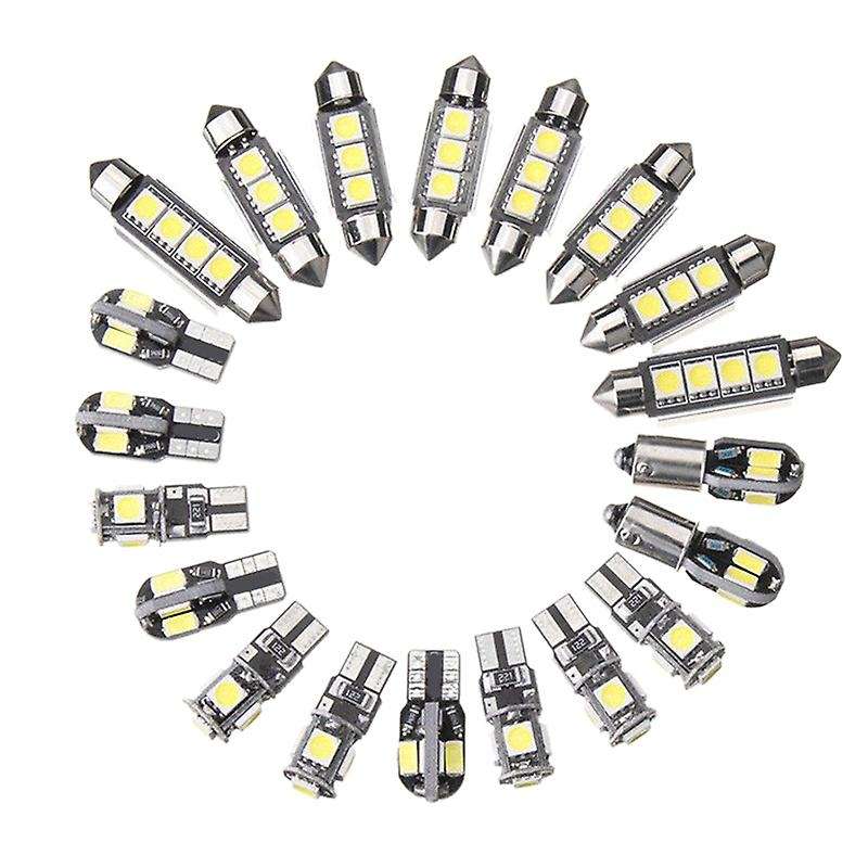 20Pcs Car LED Bulbs Interior Kit Dome Trunk Door Plate Light Super Canbus Error Free Interior Lamp