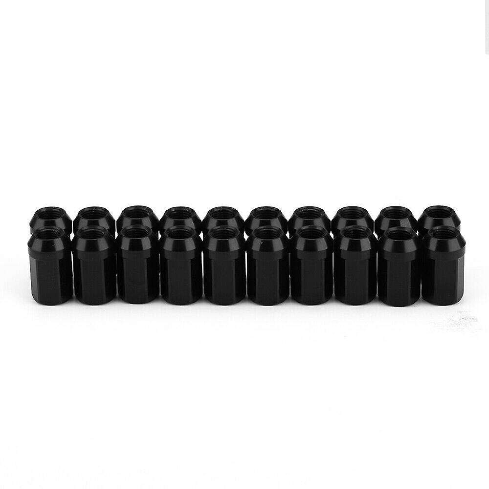 20PCS Wheel Lug Nuts M12X1.25 Wheel Bolts Nut 7075-T6 Aluminum, Black