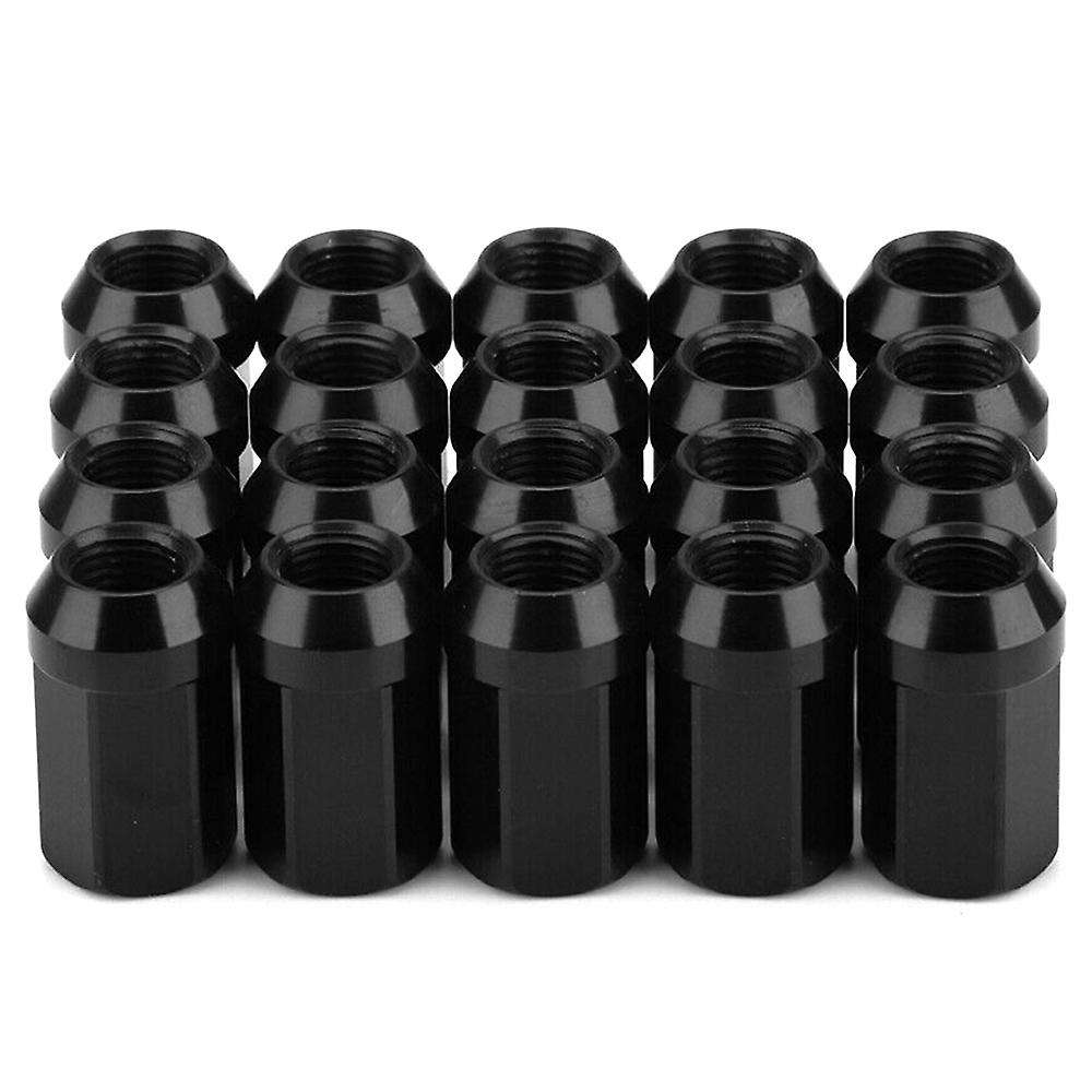 20PCS Wheel Lug Nuts M12X1.25 Wheel Bolts Nut 7075-T6 Aluminum, Black