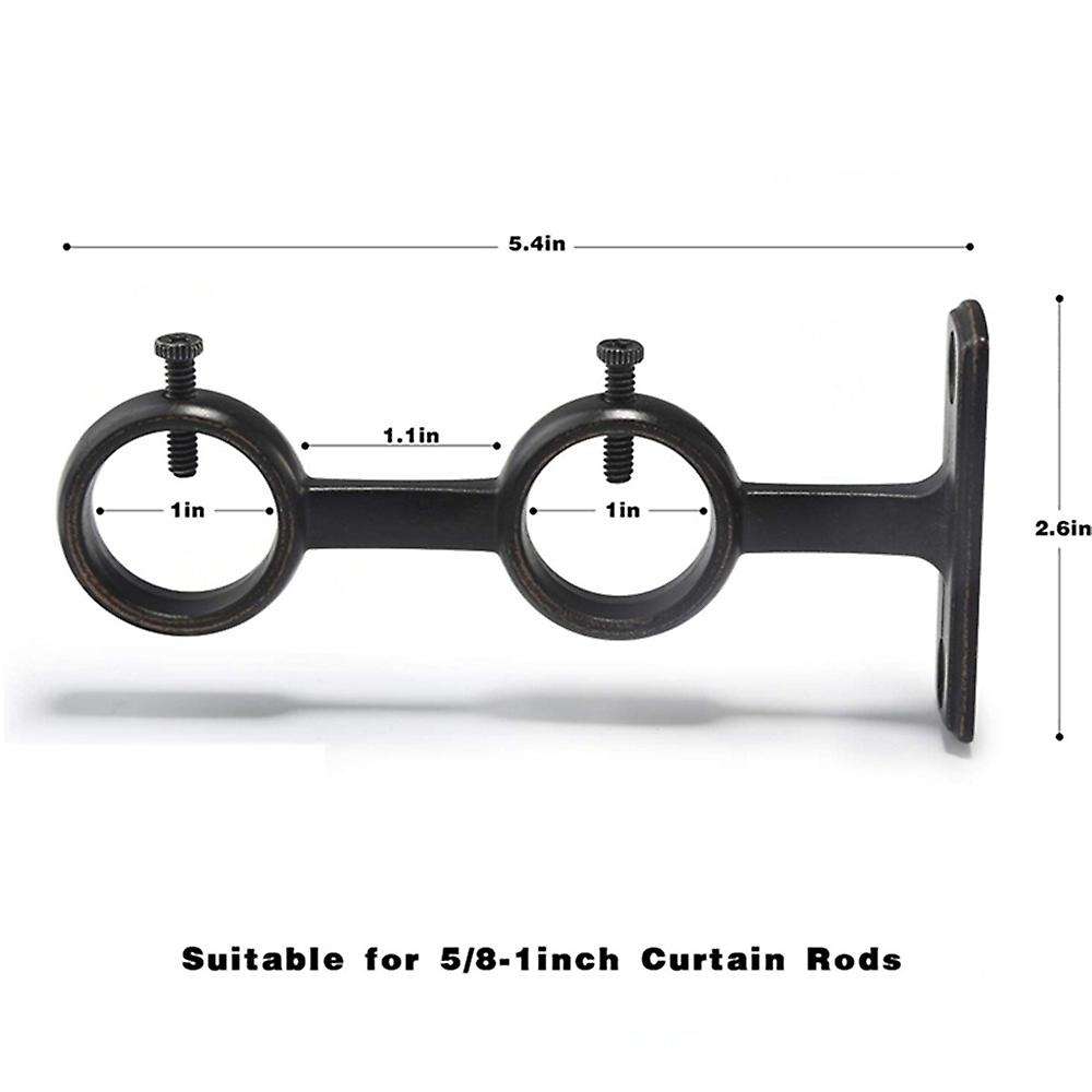 Curtain Rod Bracket Sturdy Adjustable Double Curtain Rod Brackets Curtain Rod Holders for Diameter