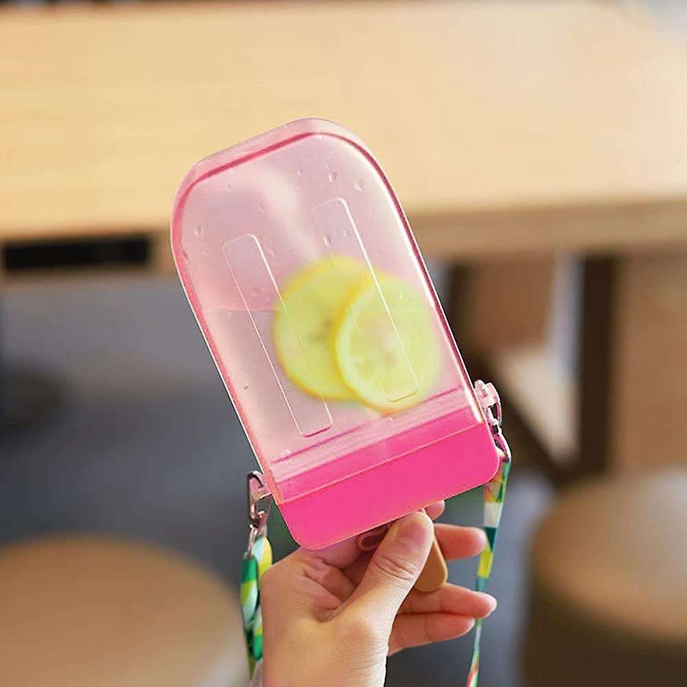Cute Purses Water Bottles with Straws, Popsicle Straw Cups, Leakproof Ice Cream Popsicle Cups for Ad