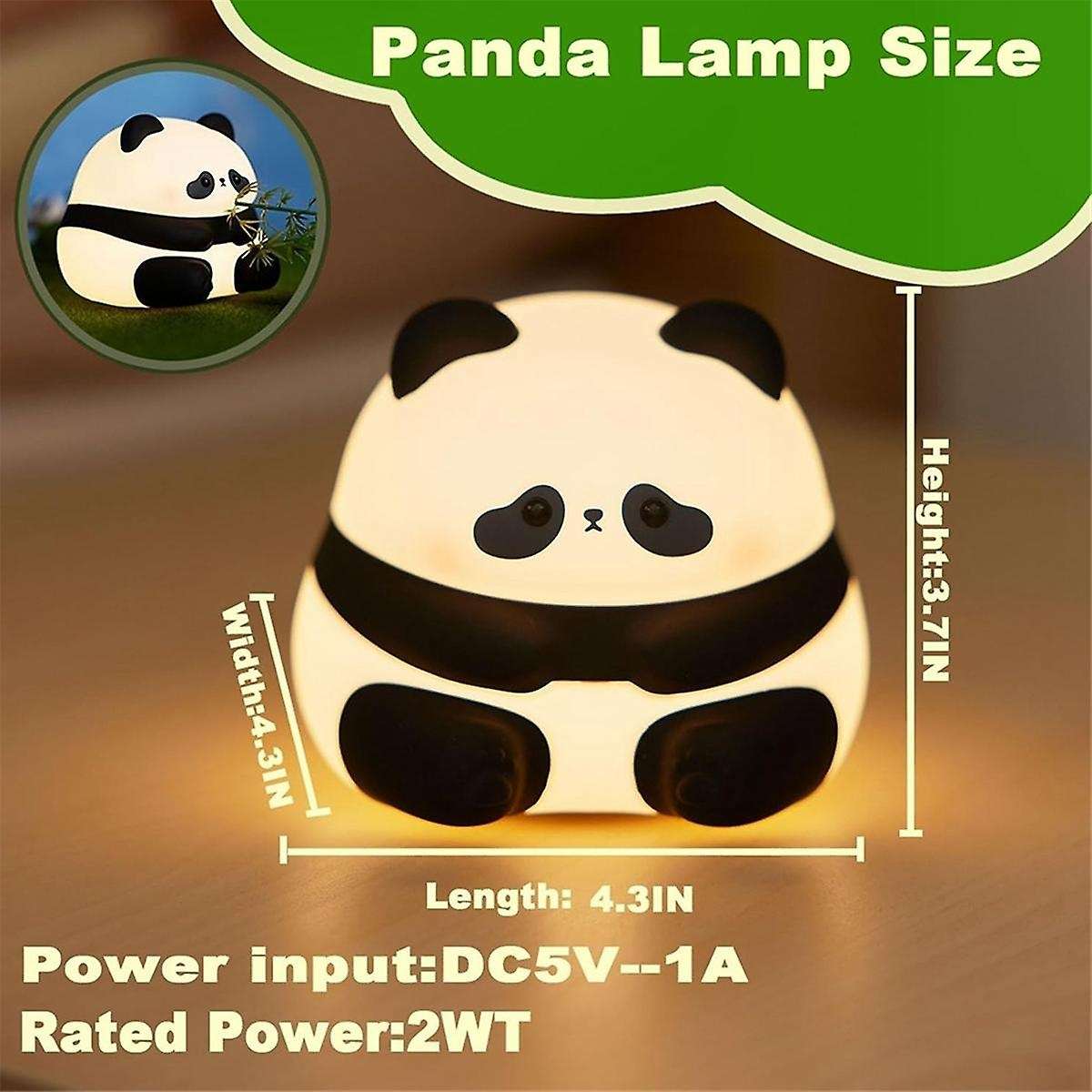 Cute Panda Night Light, Led Squishy Novelty Animal Night Lamp, 3 Level Dimmable Nightlight for Home