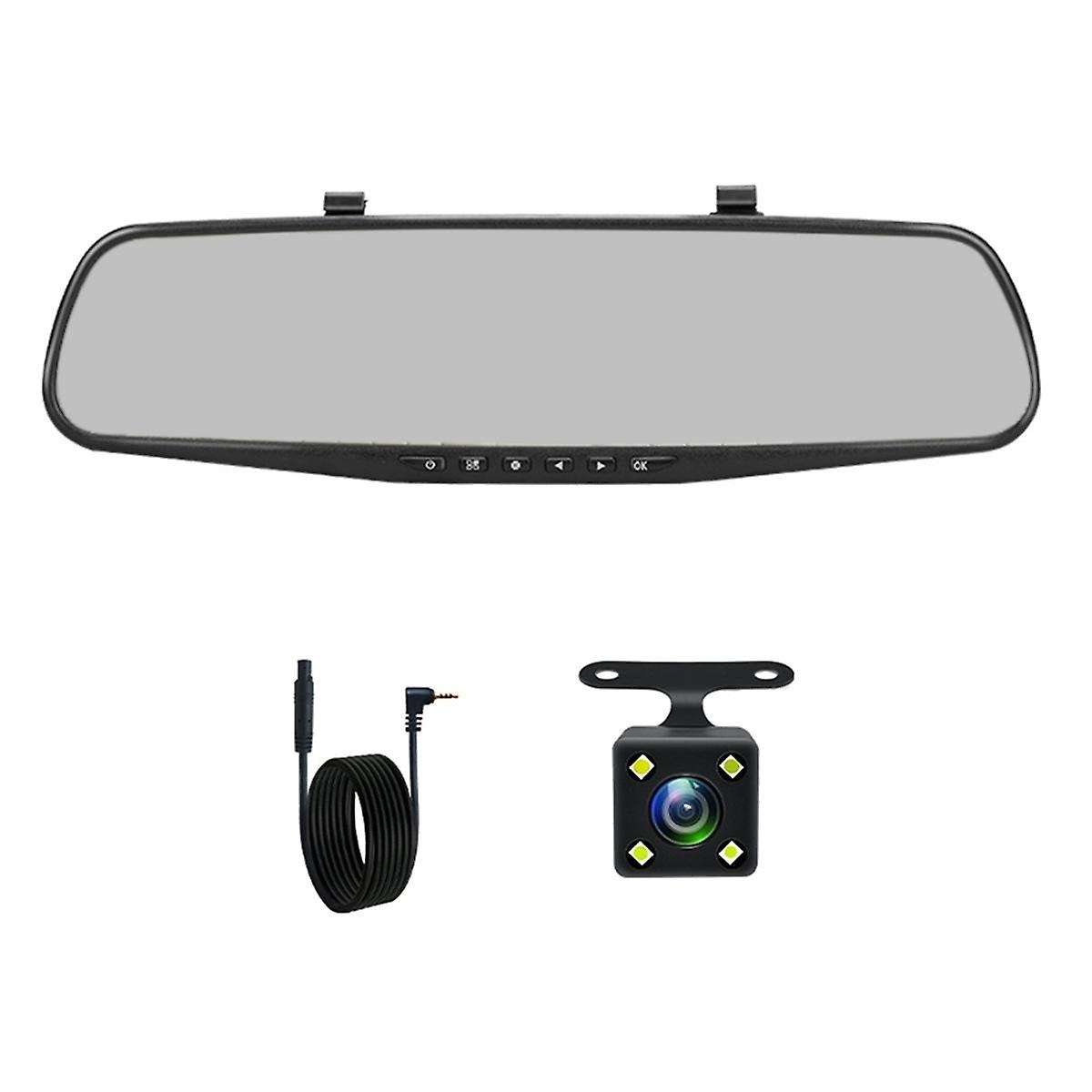 Dashcam White Mirror Dvr 4.3 Inch Dash Camera FHD 1080P Auto Registrar Support Rear View Camera Vide
