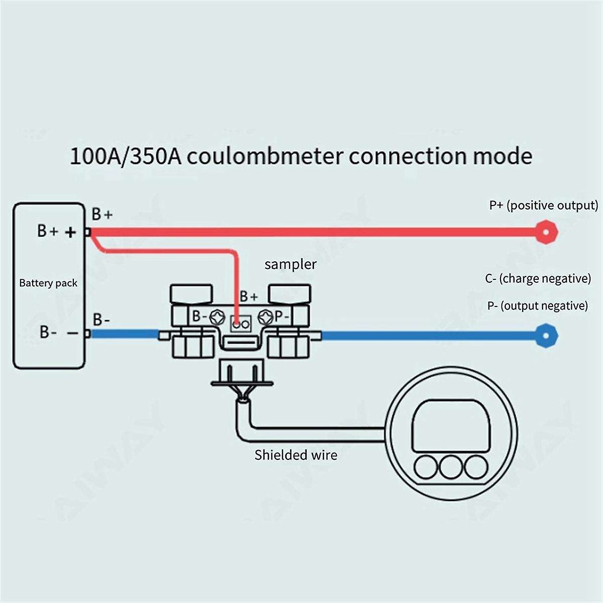 DC 8-80V 350A TR16 Battery Tester Coulomb Counter Meter Battery Capacity Indicator Ammeter Voltmeter
