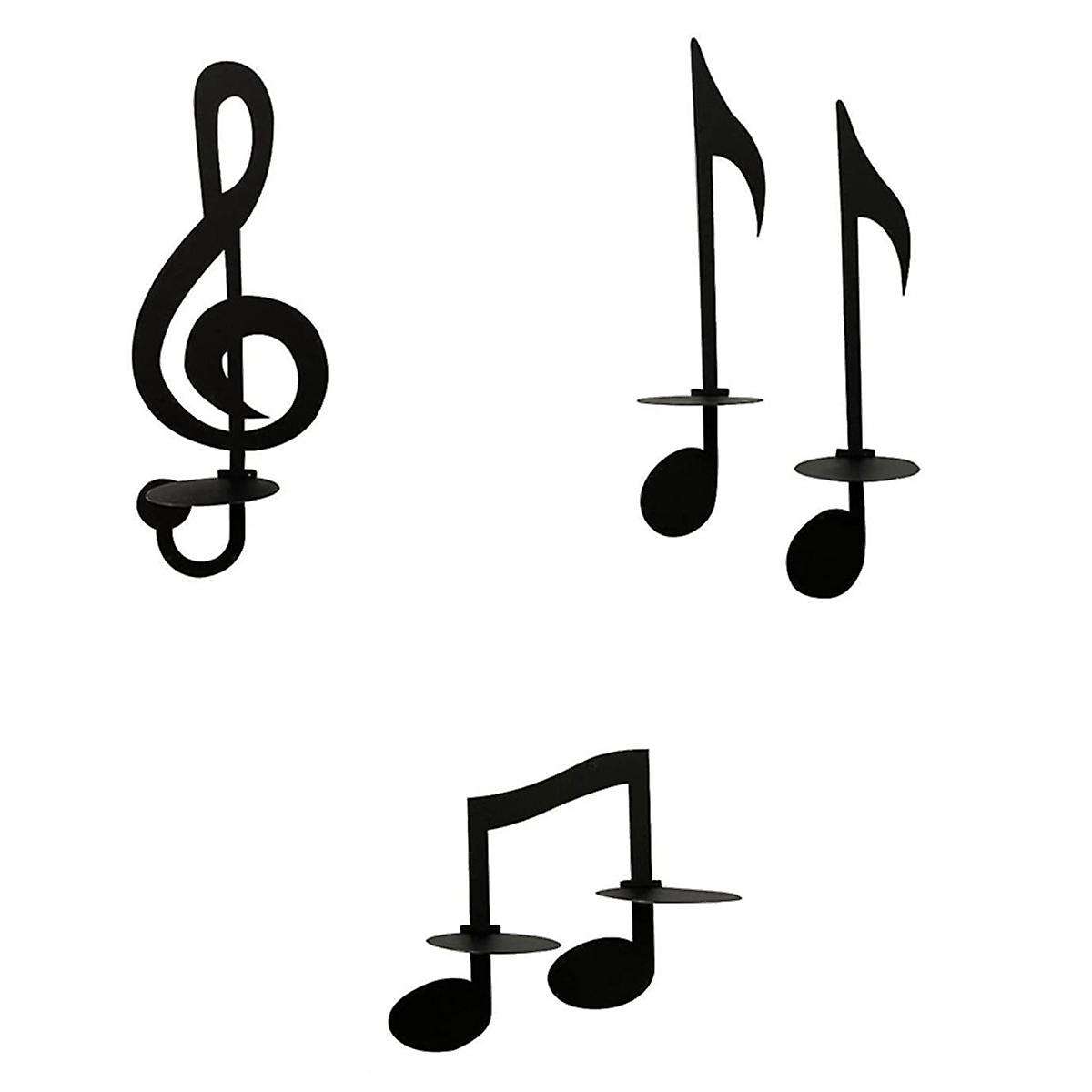 D-candle Holder Wall-mounted, Handmade Metal Musical Note Key Shape,tea Light Display Stand Home Dec