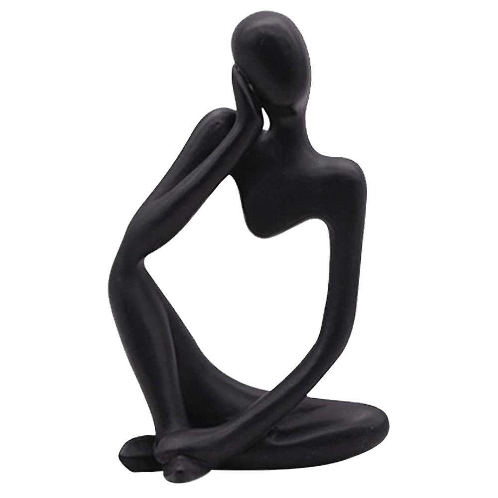 Decoration Resin Style Abstract Sculpture Mini Modern Statue Collection Black for Home Office Decora