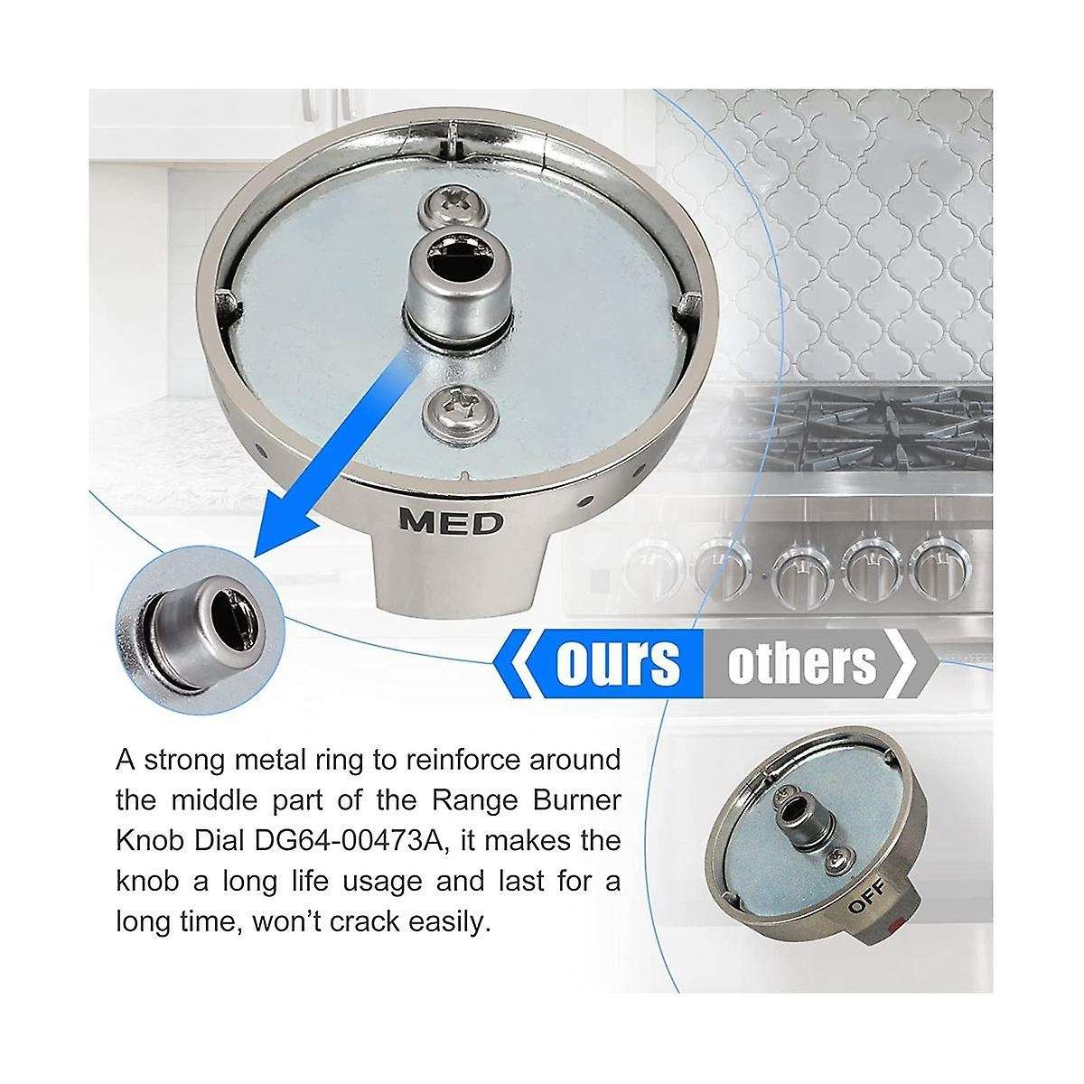 Dg64-00473a Top Burner Dial Knobs for Range Oven Gas Range Replacement Nx58f5700ws Nx58h5600ss Nx58