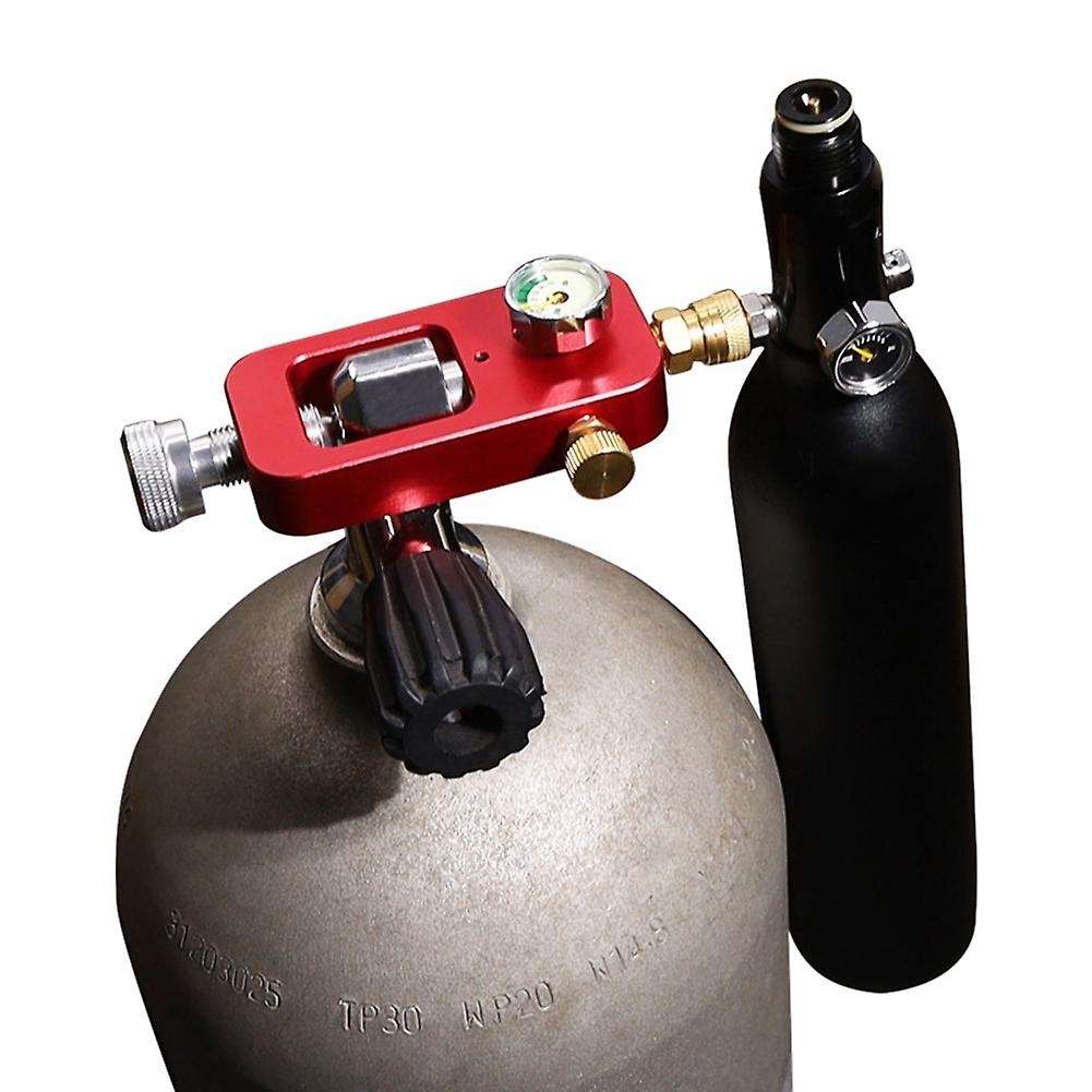 Diving Tank Refill Adapter with 5000Psi Pressure Gauge Diving Oxygen Cylinder Refill Adapter for Oxy