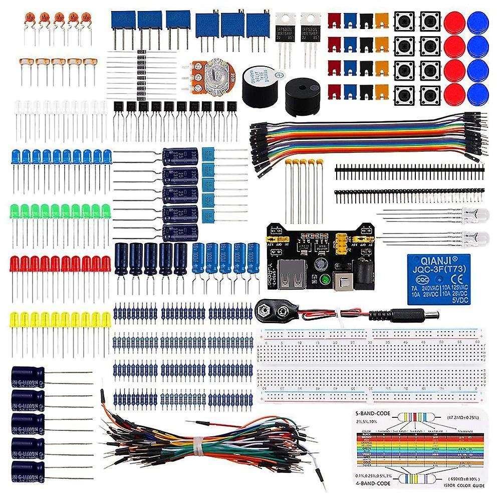 DIY Electronics Basic Kit Breadboard Jumper Wires,Resistors,Buzzer for R3 Mega256