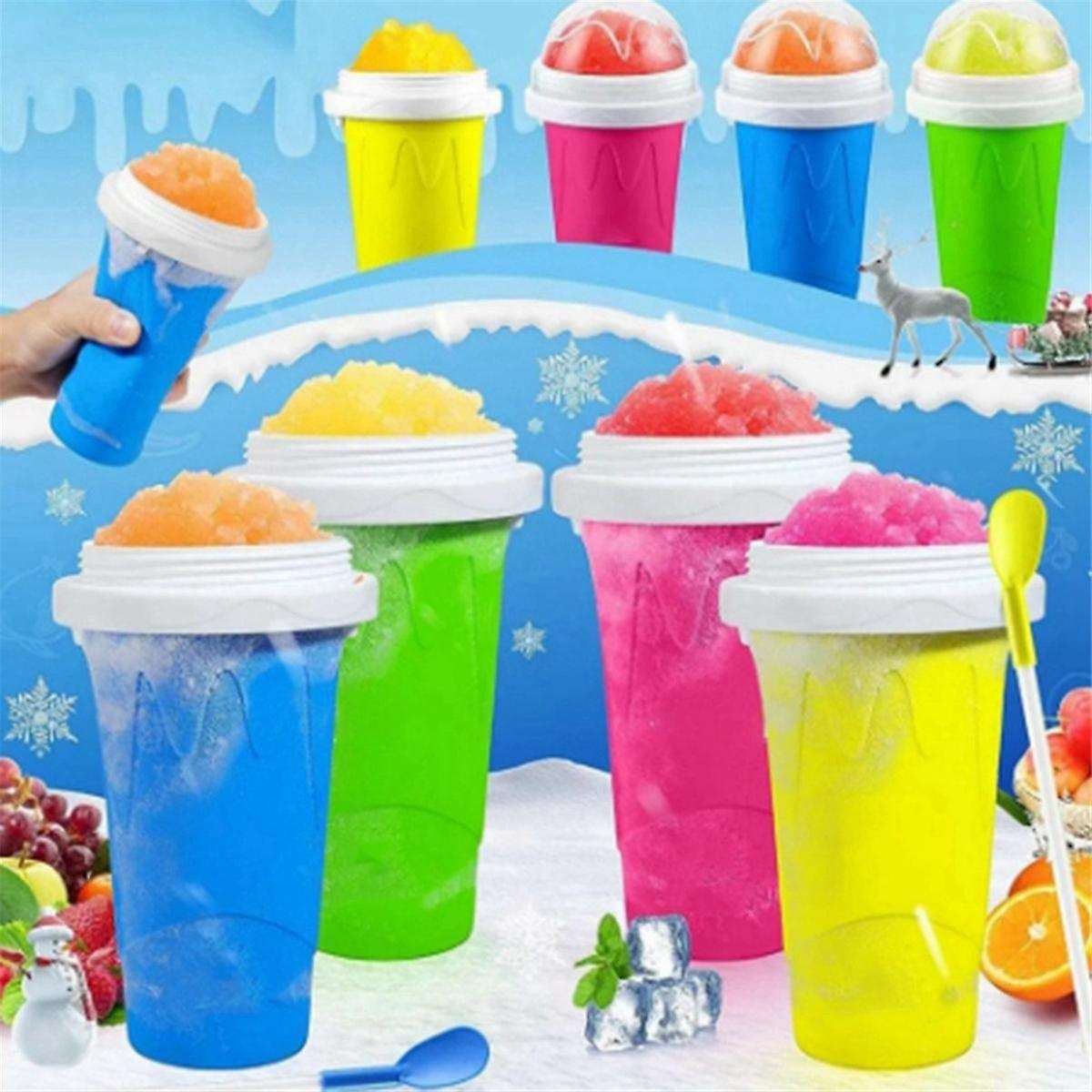 DIY Magic Slushy Maker Squeeze Cup, Portable Smoothie Squeeze Cup for Juices, Milk and Ice Cream Mak