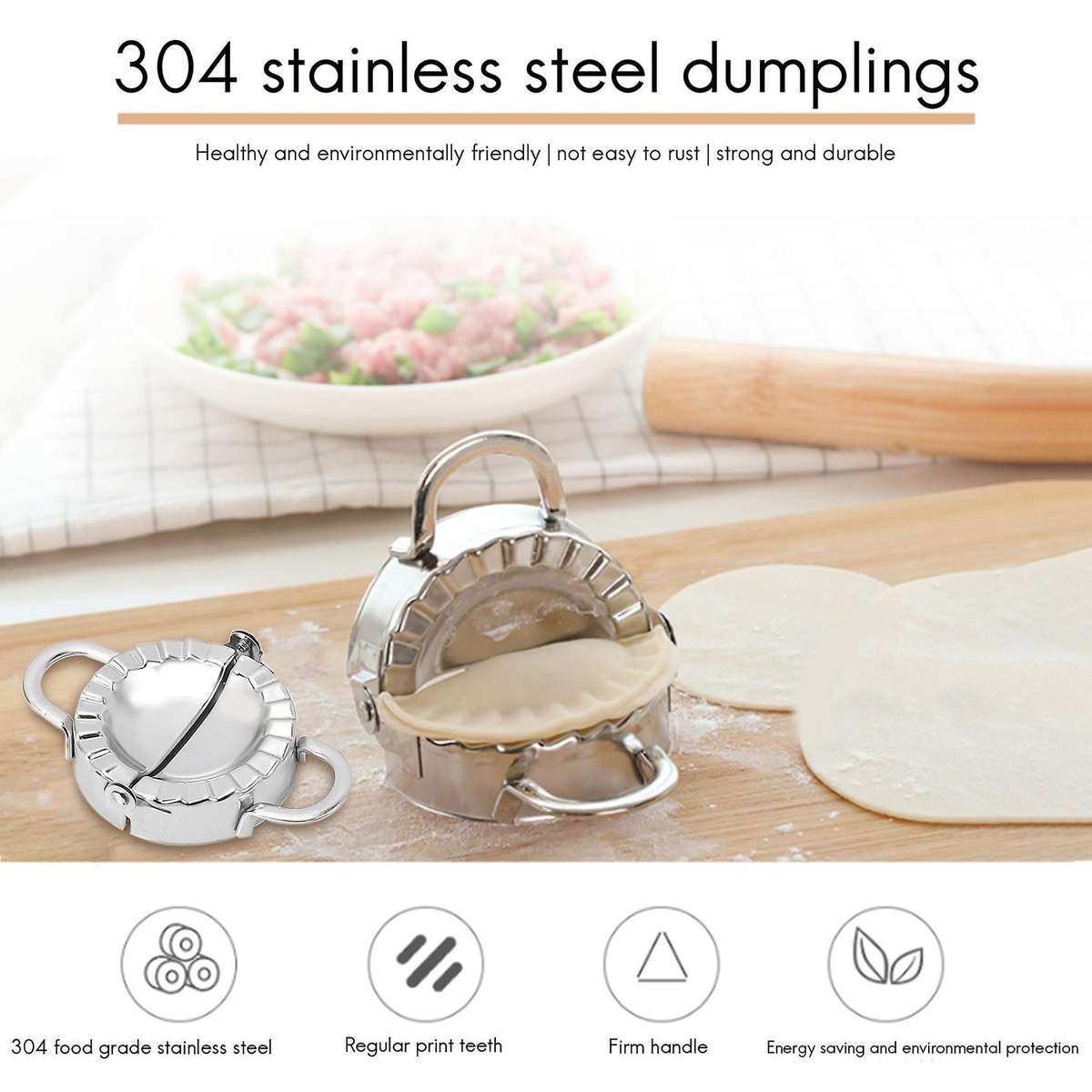 Dumplings Maker,7 Pack Stainless Steel Easy Pie Ravioli Empanadas Press Mold,pierogi Cutter Wrapper