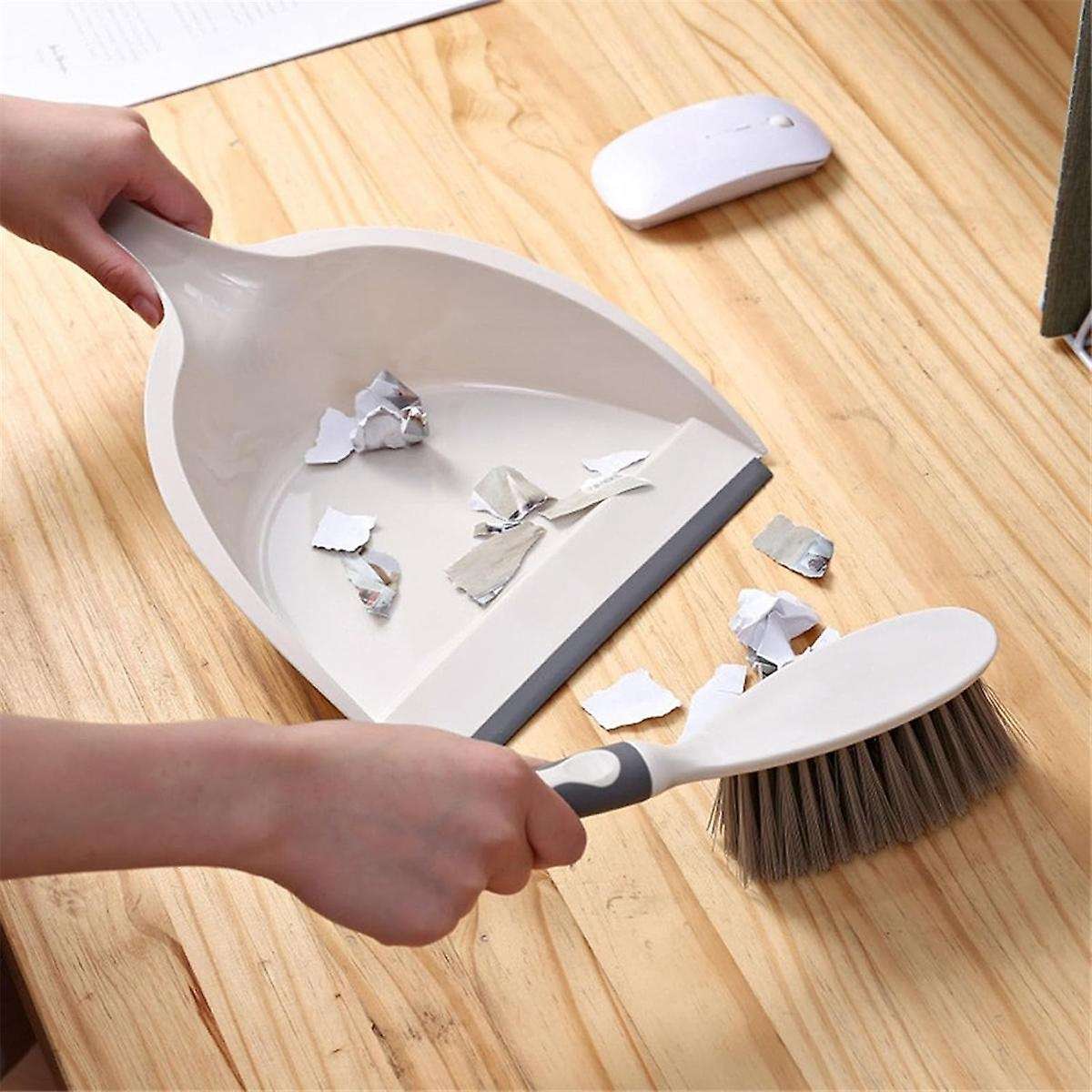 Dust Pan and Brush Set with Handle - Portable Hand Broom and Dustpan Set Combo - Small Broom and Dus
