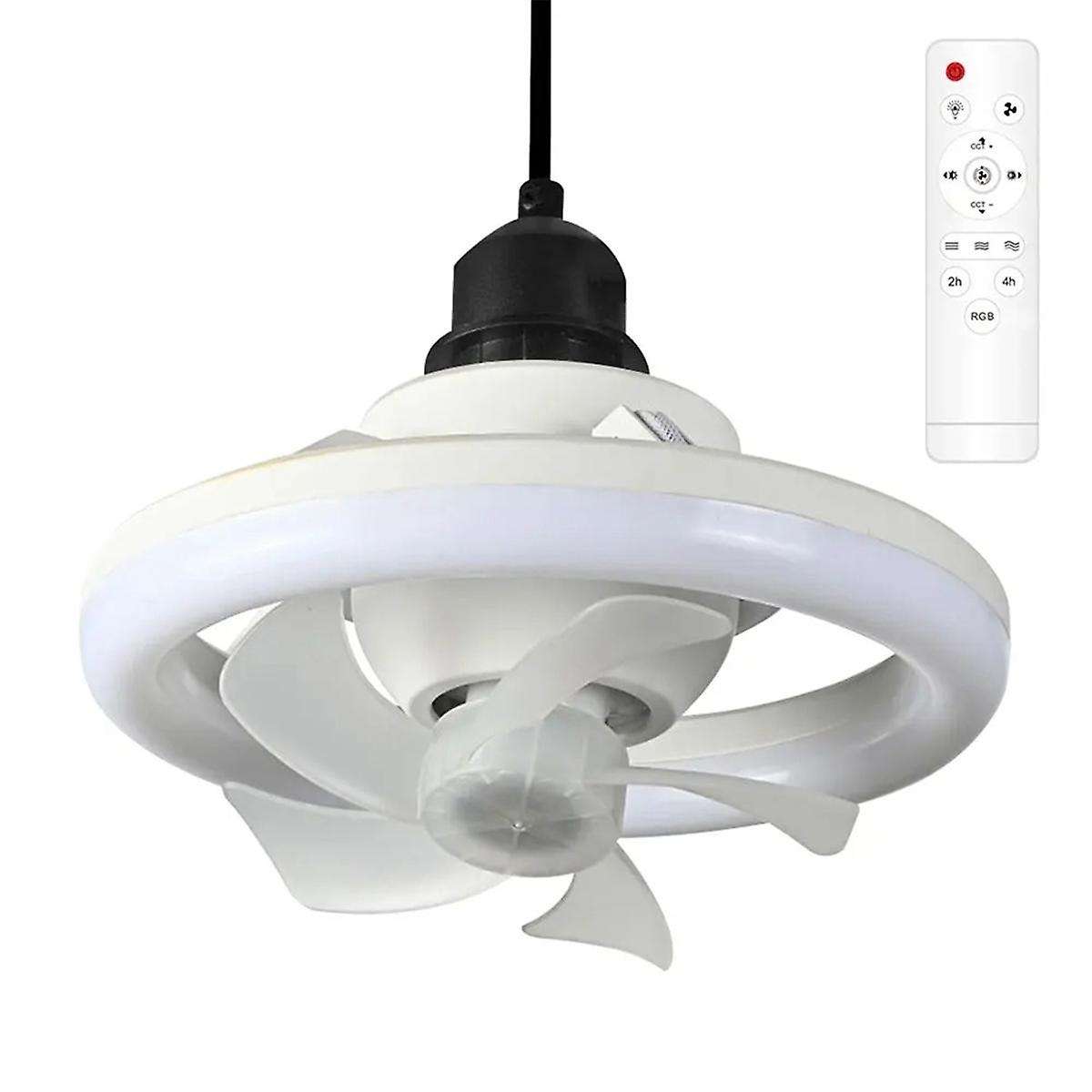 E27 Ceiling Fan Bulb with LED Light and Remote Control Chandelier RGB Color Dimmable Ventillator Lam