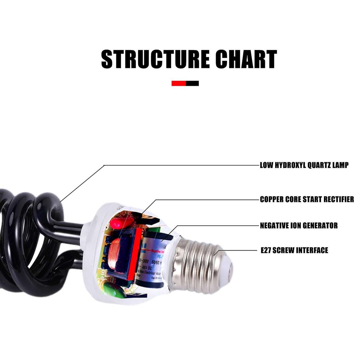 E27 40W UV Fluorescent Blacklight CFL Light Bulb Lamp 220V Shape:Spiral Wattage Voltage:40W 220V