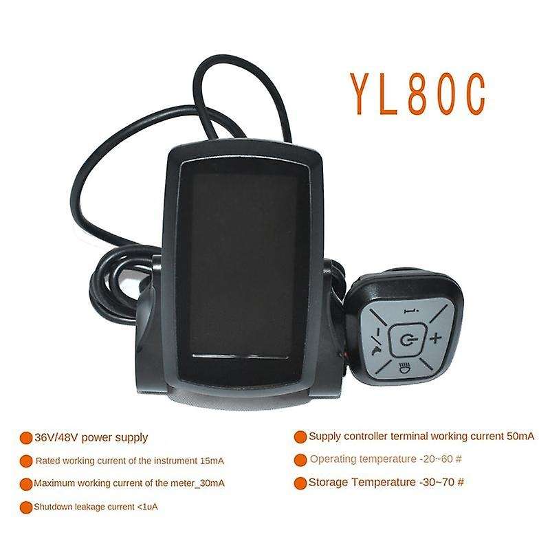 Ebike 36v48v Yl80c Lcd Meter Intelligent Control Panel Display for Ebike Controller Waterproof Plug