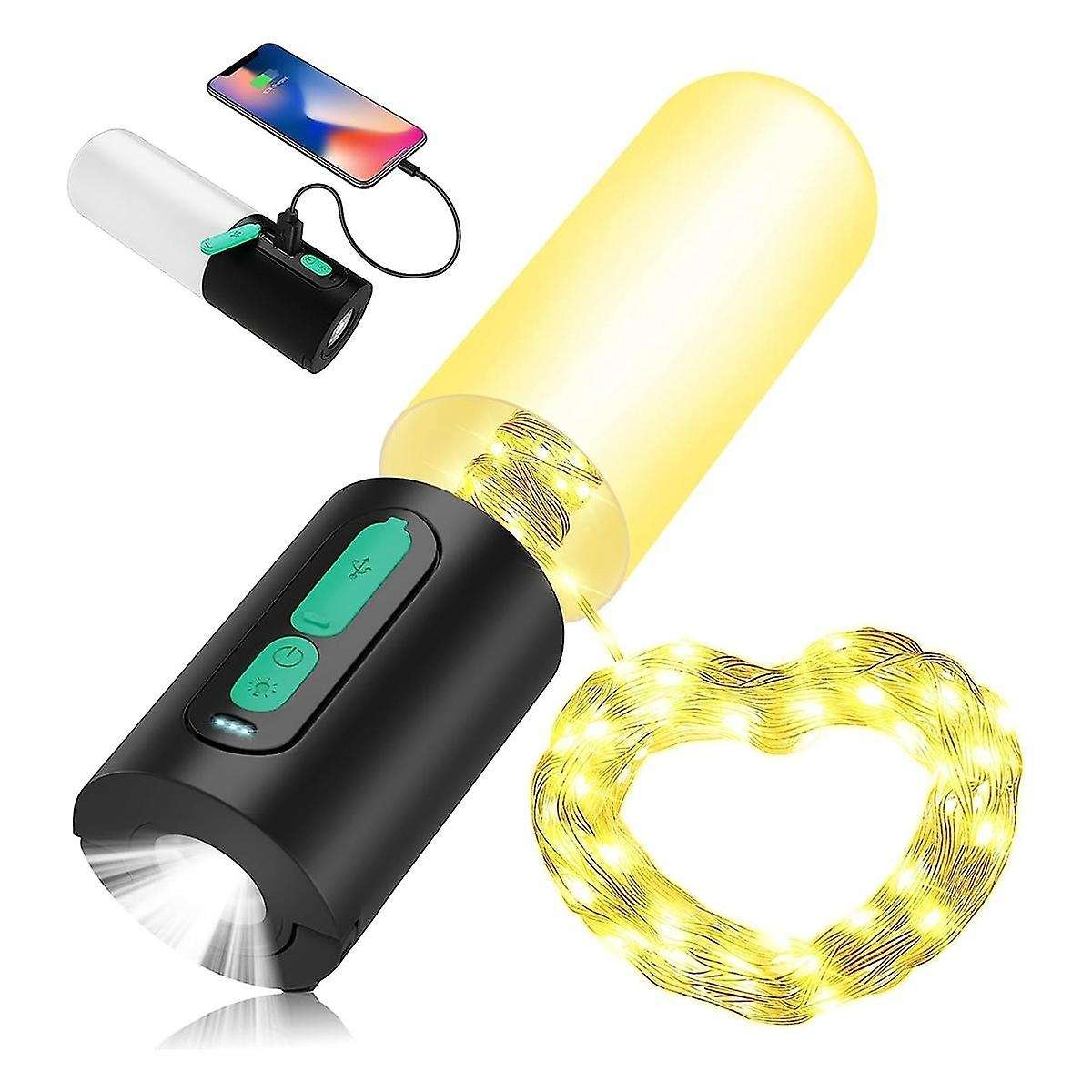 Electric Camping Light Chain,led Camping Lamp with 10m Light Chain,4000mah Camping Lantern,tent Lamp