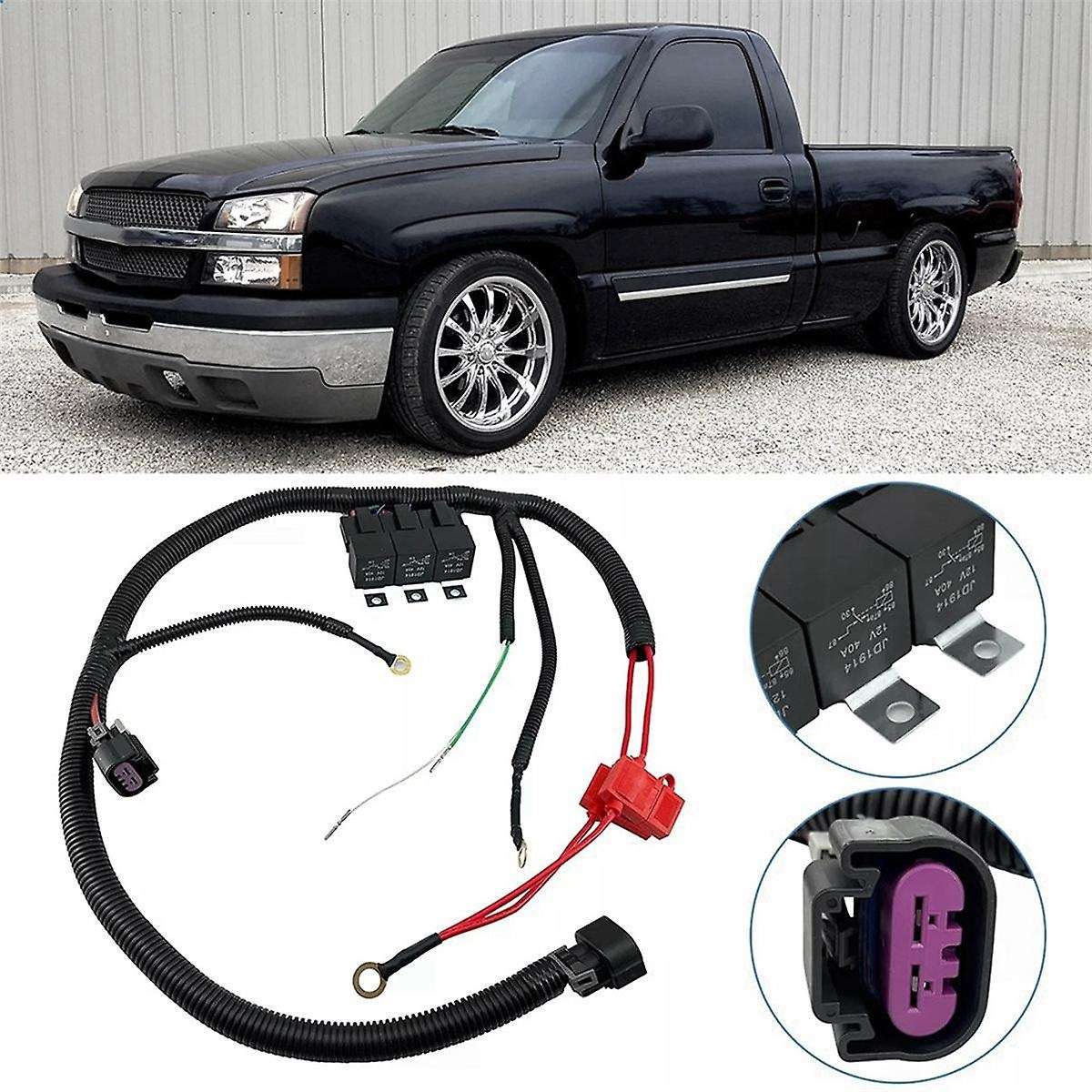 Electric Ecu Control Dual Fan Upgrade Wiring Connector Harness for 7l5533a226t