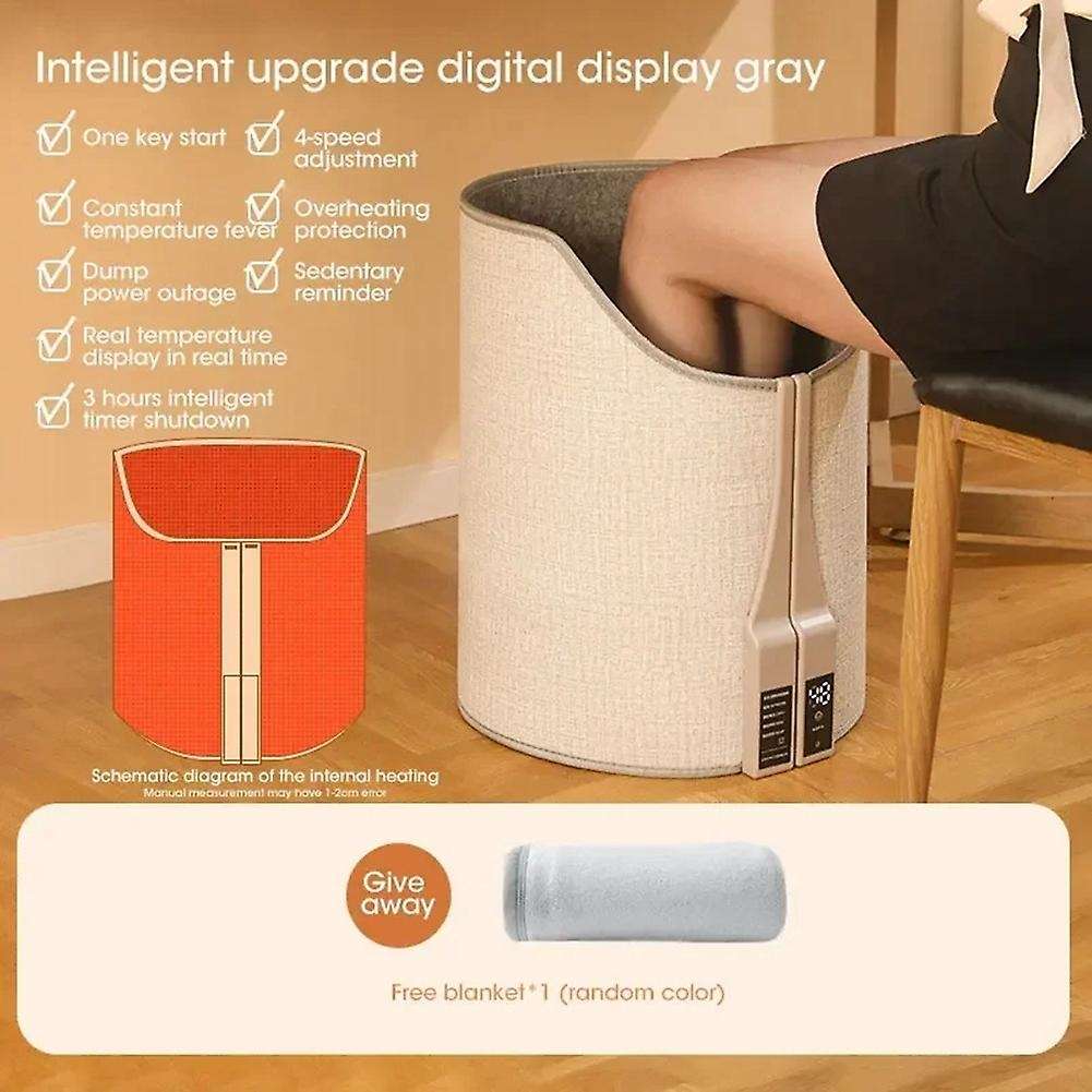 Electric Feet Heater Digital Display Folding Portable Adjustable Thermostat Foot Warmer for Home Off