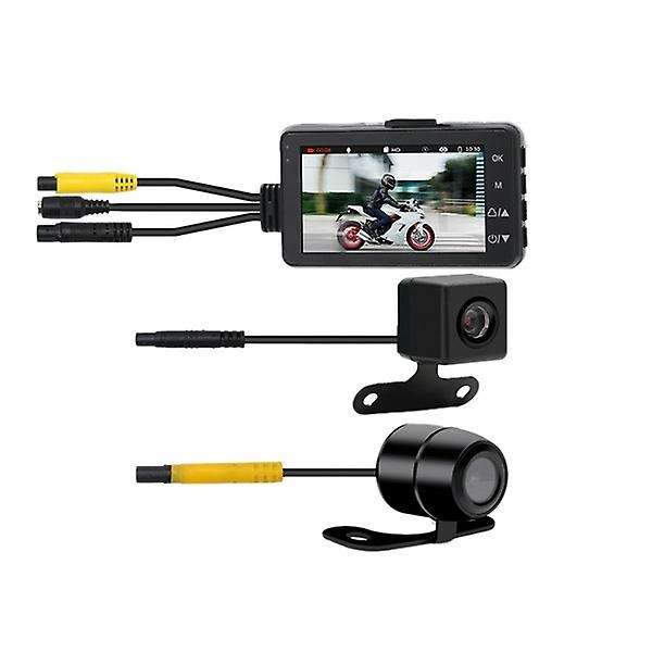 FHD 1080P Waterproof Camera 3inch Motorcycle DVR Front Rear Dual Camera Driving Video Recorder Dash