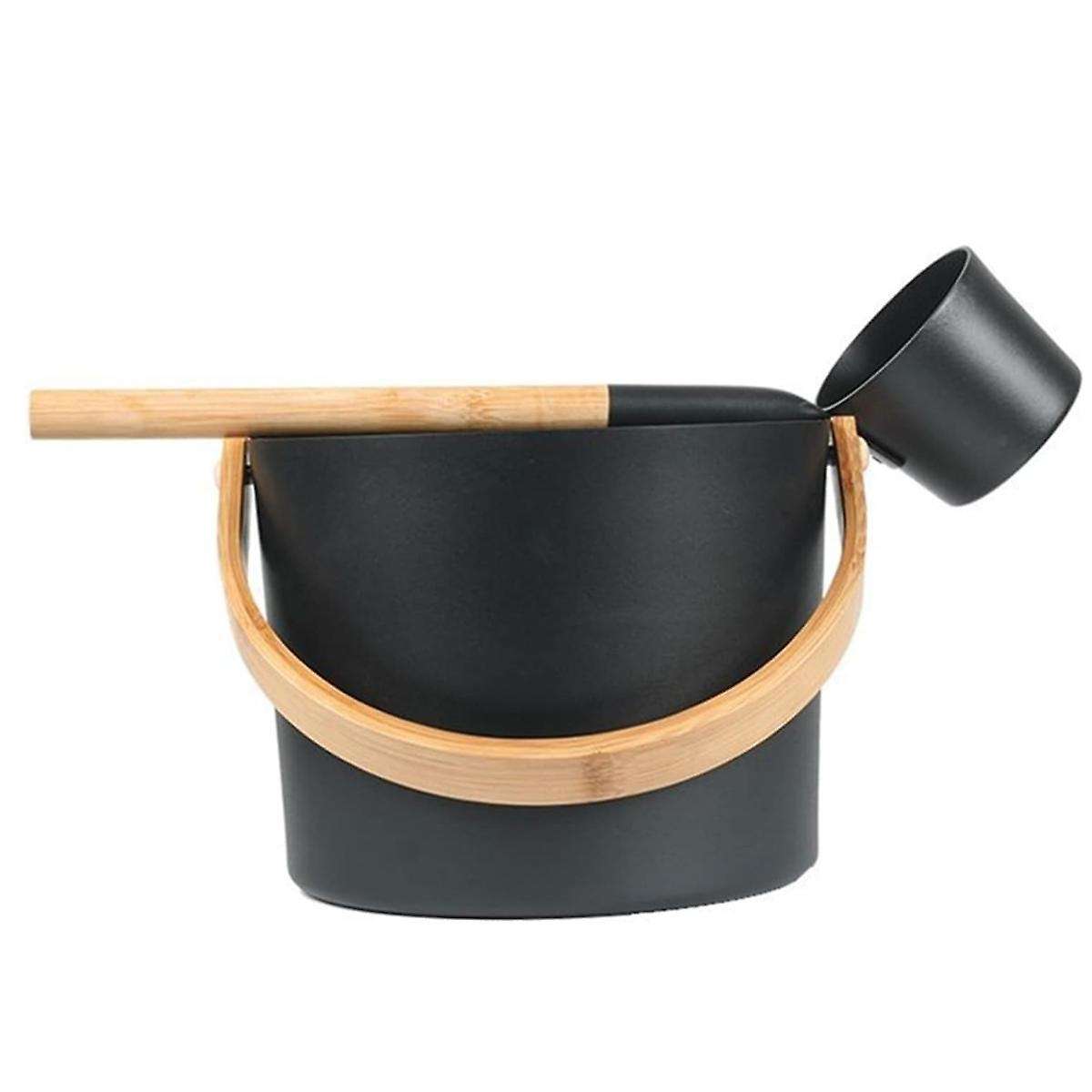 Finnish Sauna Aluminum Bucket, Long-Handled Spoon Set, Sauna Bucket, Bathroom, Sauna Steam Room Acce