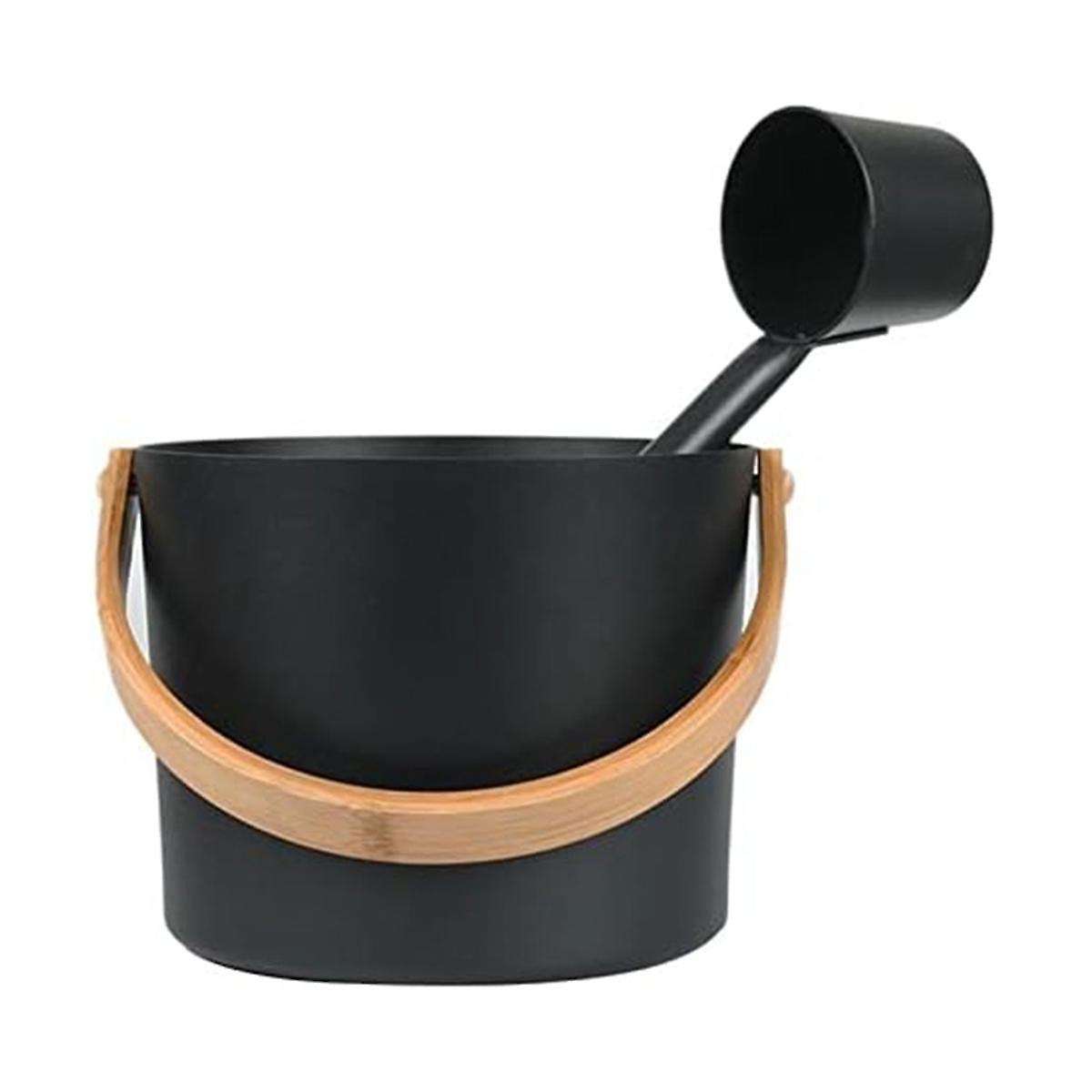 Finnish Sauna Aluminum Bucket, Long-Handled Spoon Set, Sauna Bucket, Bathroom, Sauna Steam Room Acce