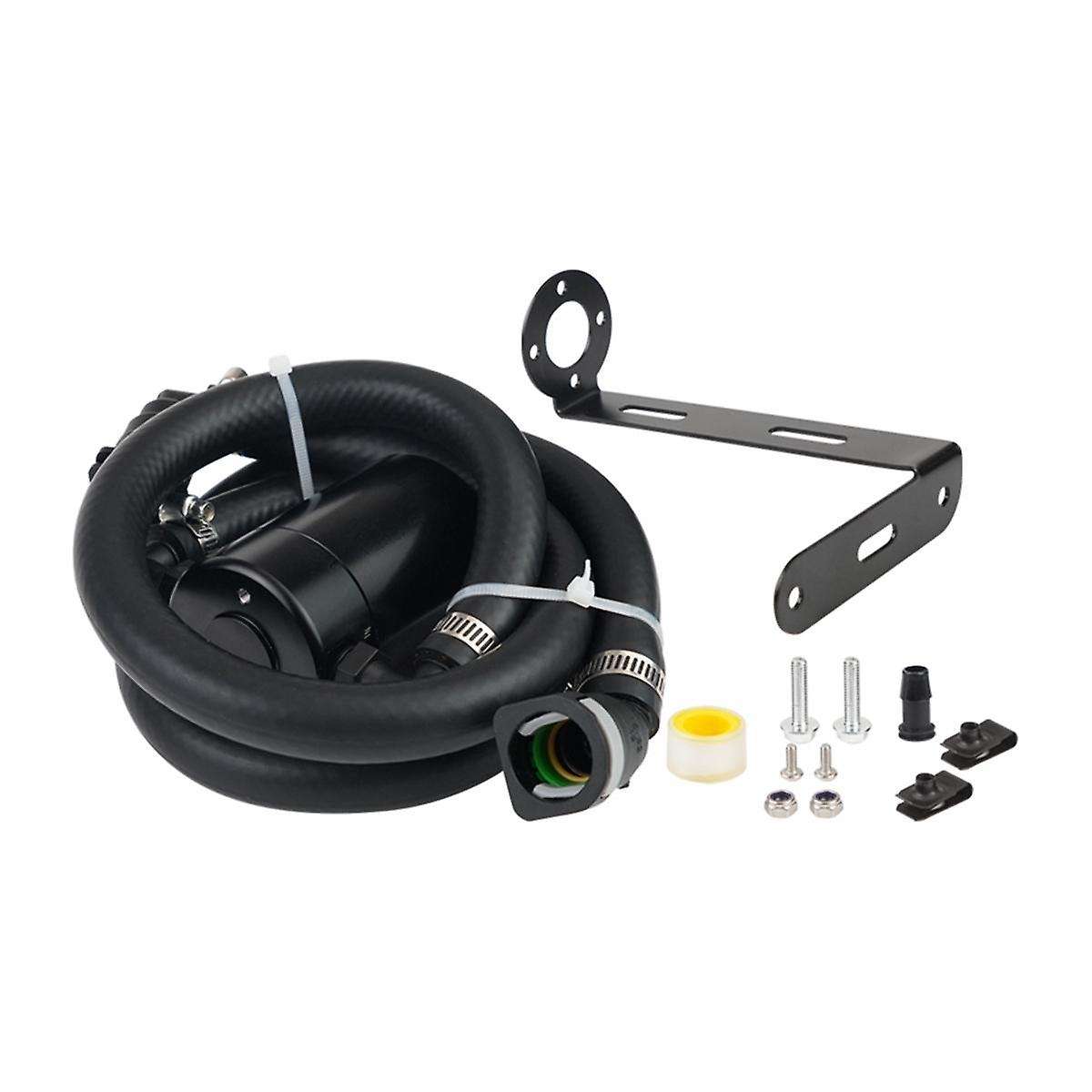 for 15-21 3.5 V6 Turbo Oil Separator Kit Black Billet Oil Separator Catch Can Kit