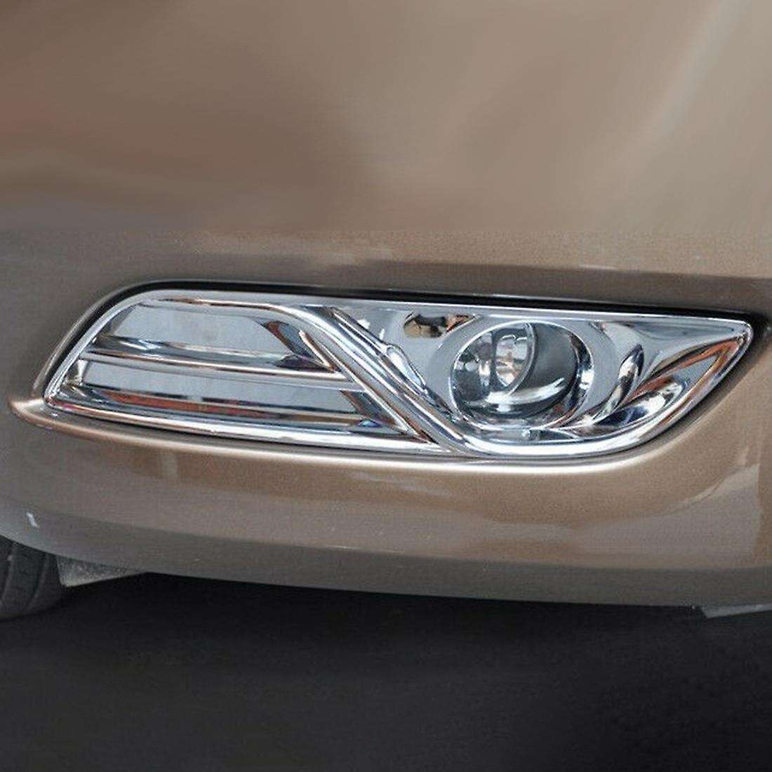 for 2012-2015 Sentra Chrome Rear Bumper Fog Light Lamp Reflector Protect Cover Molding Trim Car Deco