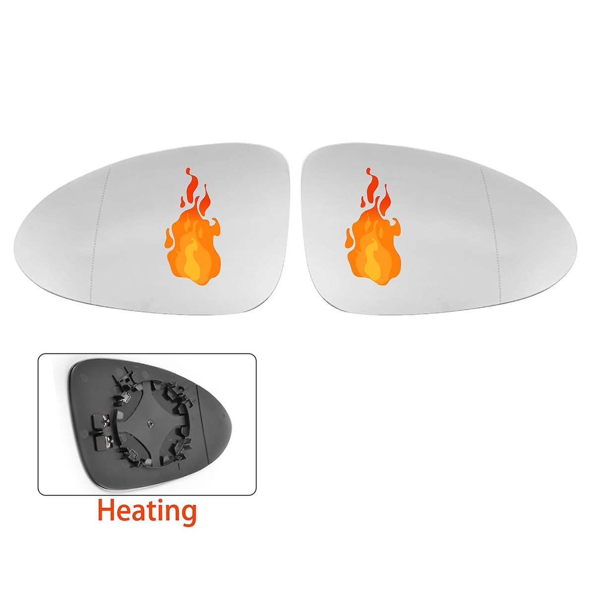 for 2014-2020 Car Front Right Heated Side Door Wing Rear View Mirror Lens Glass